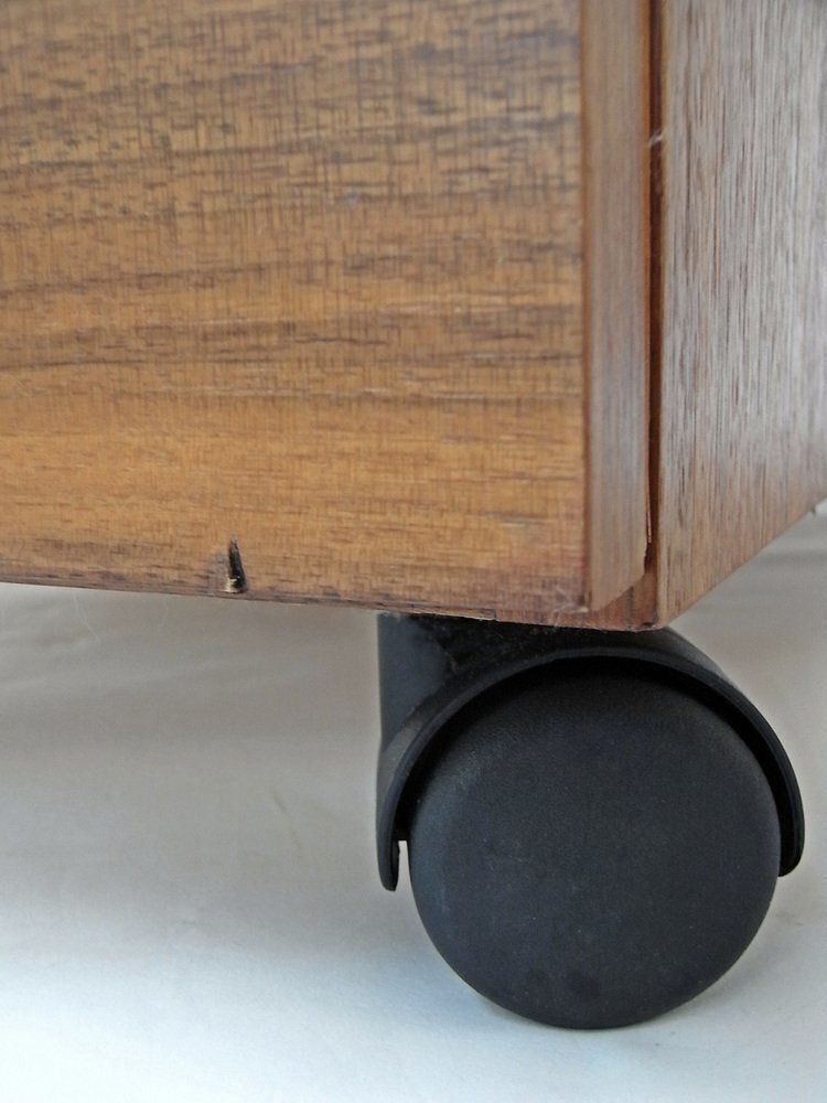 Drawer Unit In Walnut With 5 Castors From Nocciola, Germany 1970s photo vinterior