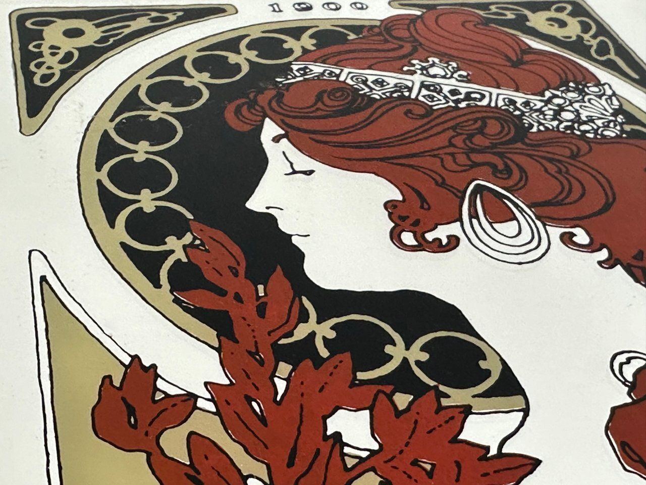 Art Nouveau Style Alfons Mucha Advertising Mirrors, Japan, 1970s, Set Of 2 photo Home Decor
