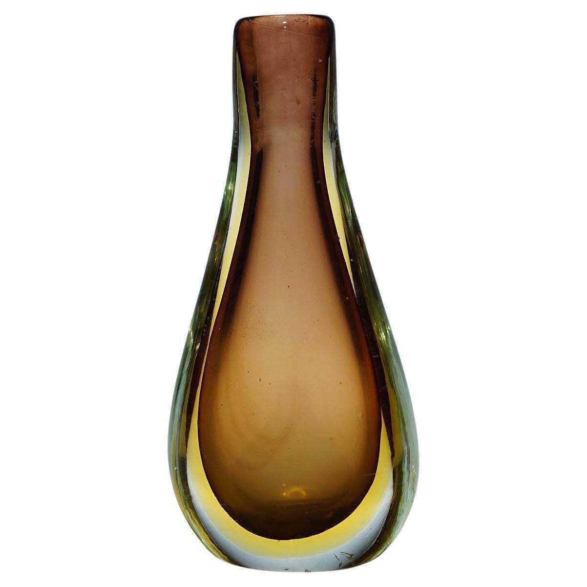 Vintage Kunstglazen Vaas Van Seguso Vetri D'arte Murano