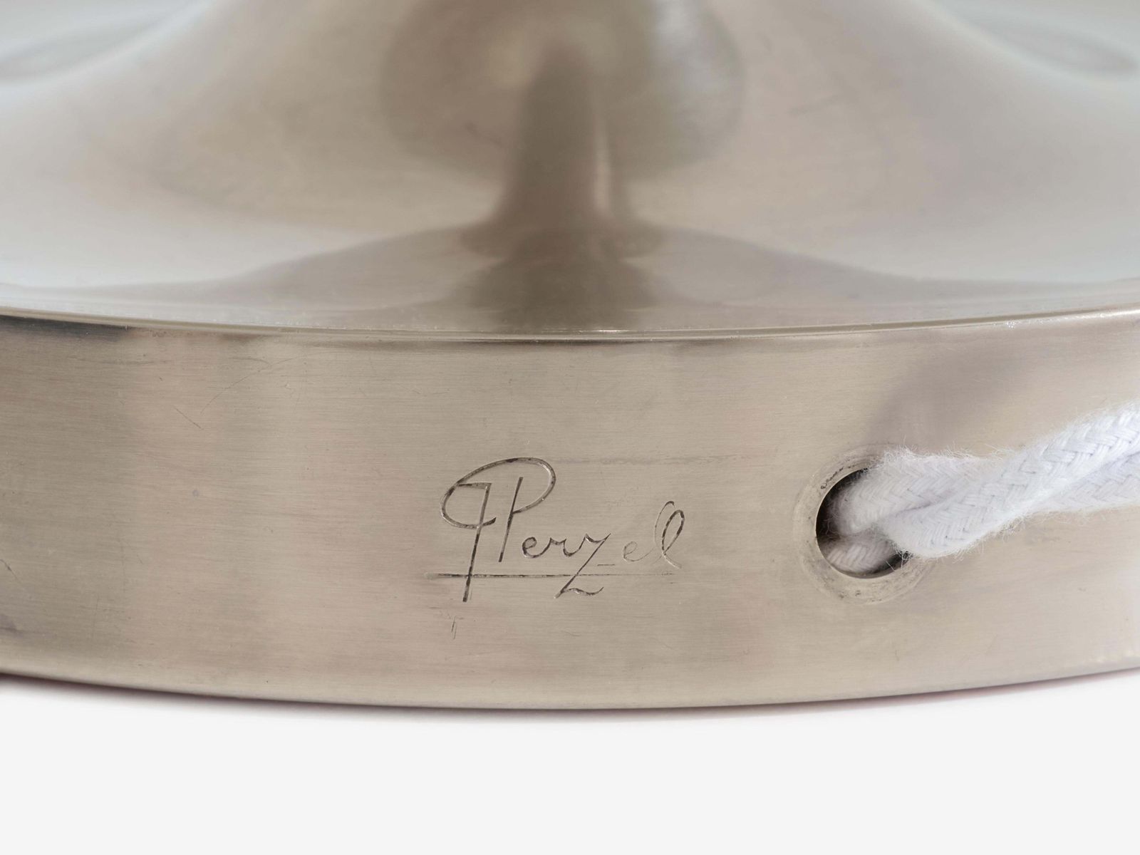 Lampe de table Jean Perzel en métal nickelé et métal patiné, années 1940 photo buy