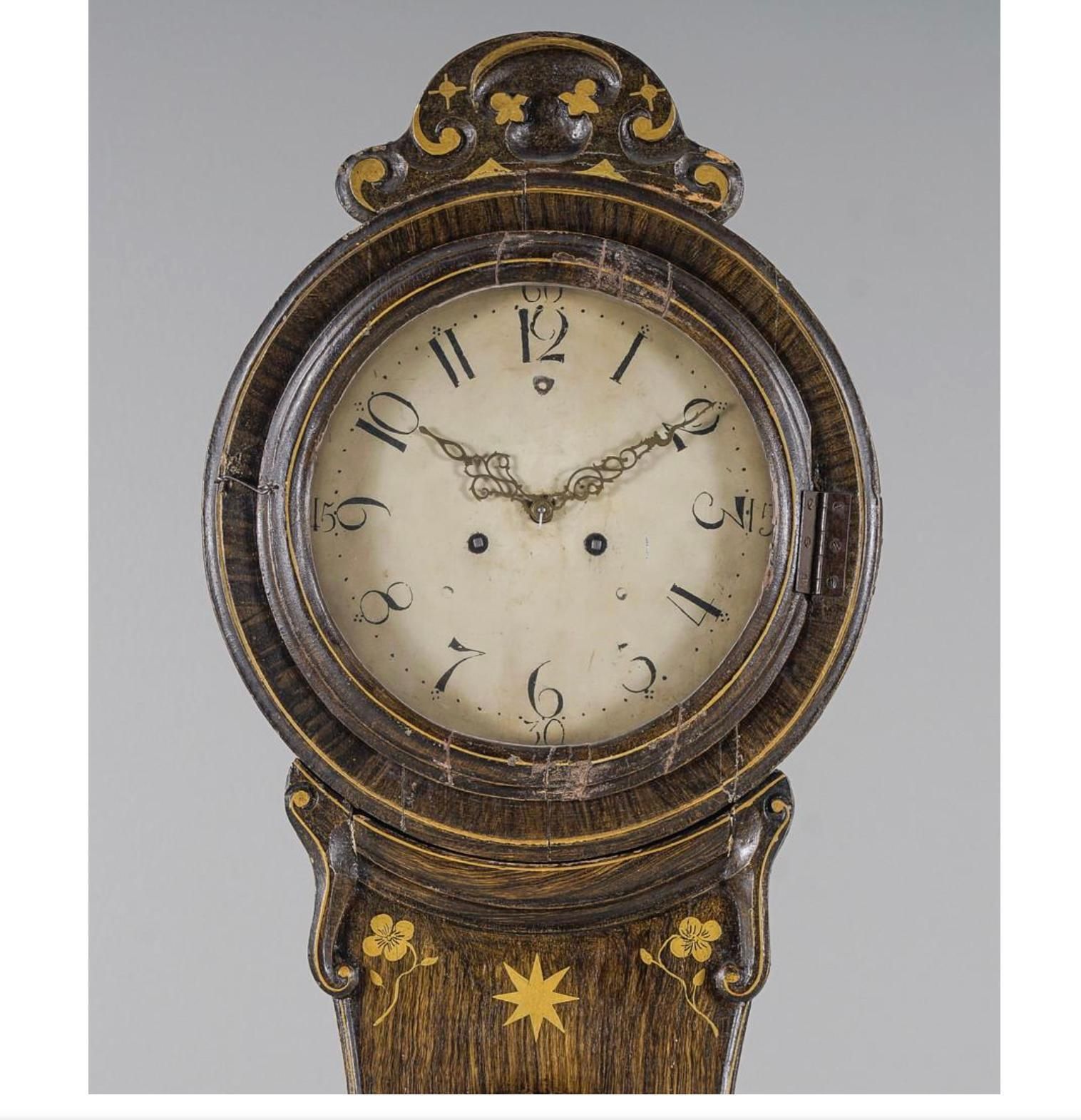 Mora Clock Swedish 1800s Antique Fryksdal 217cm Faux Wood Grain 1800s photo Home Decor