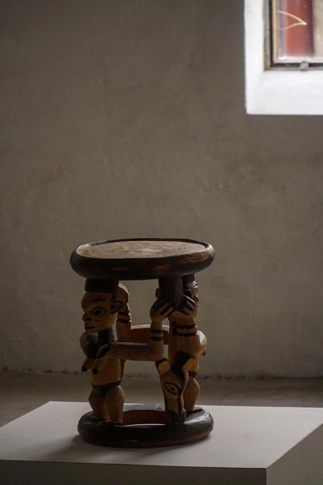 Decorative Carved African Hardwood Stool / Tribal Art Piece, Mid 20th Century photo Furniture