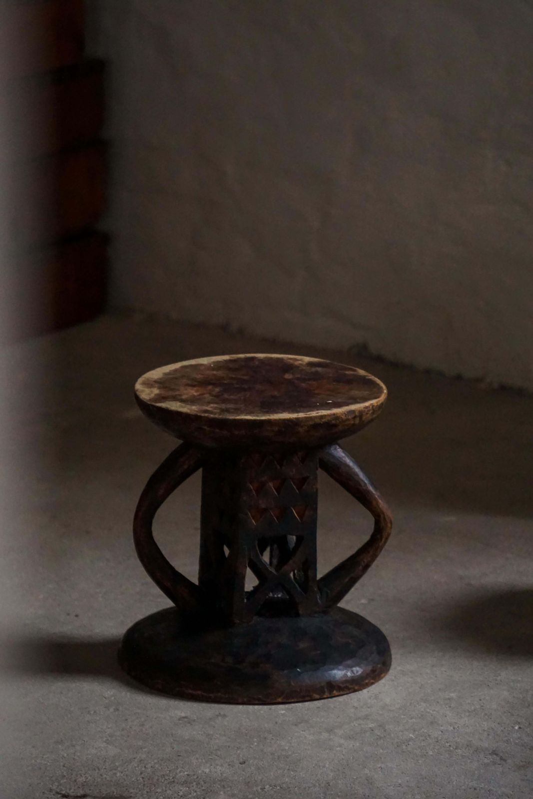 Carved Tonga (Batonga) Hardwood Stool With Geometric Motifs, 20th Century, 1960s photo buy