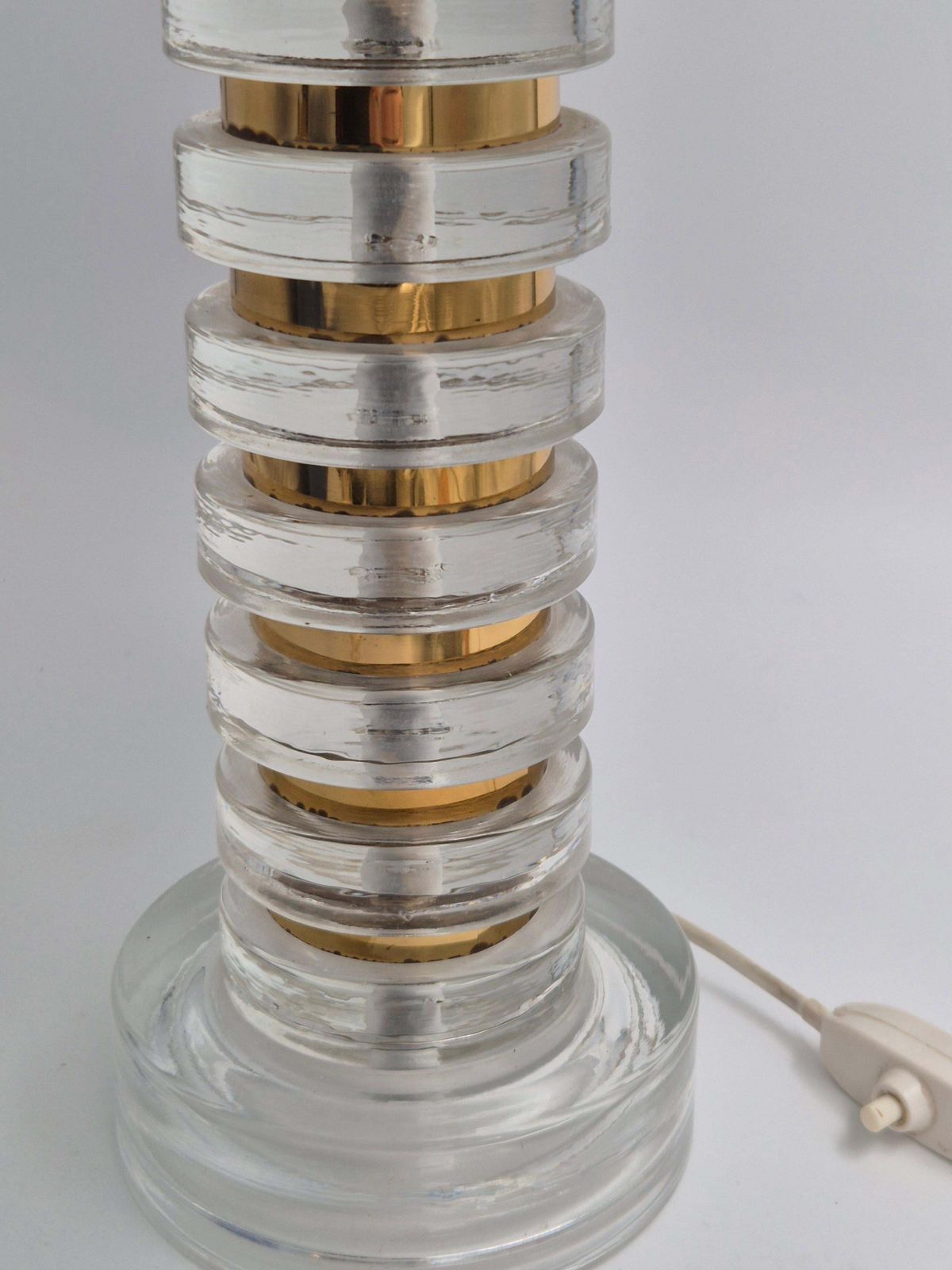 Rare Scandinavian / Midcentury Modern Table Lamp With Orrefors Glass And Brass photo 2123.0