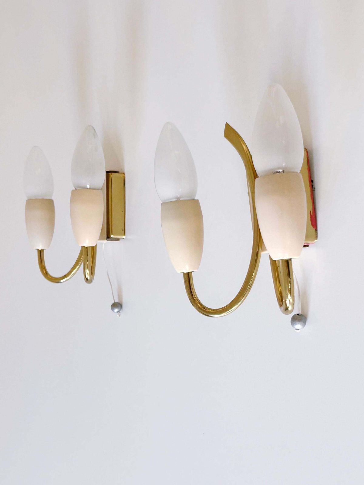 Set Of Two Lovely Mid Century Sputnik Sconces Or Wall Lights Germany 1950s photo vintage