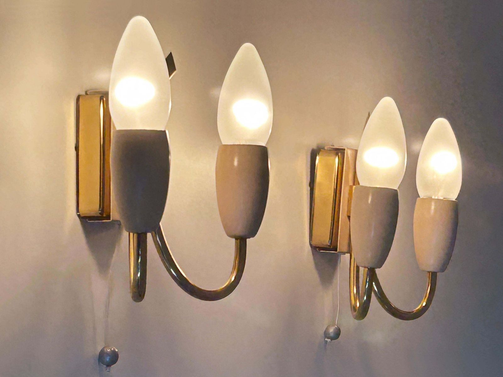 708.0 Set Of Two Lovely Mid Century Sputnik Sconces Or Wall Lights Germany 1950s photo