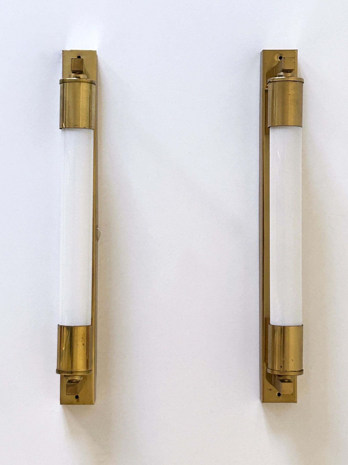 Set Of Two Rare Art Deco Bauhaus Bedside Sconces Or Wall Lamps Germany 1950s photo for sale