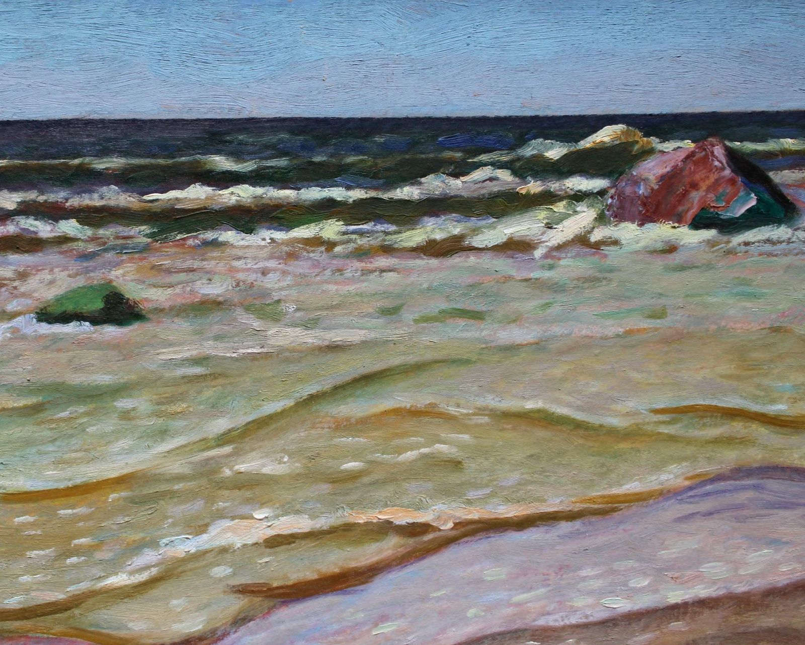 Raivo Korstnikrestless Sea. 1991. Cardboard/Oil, 40x50 Cm1991 photo for sale