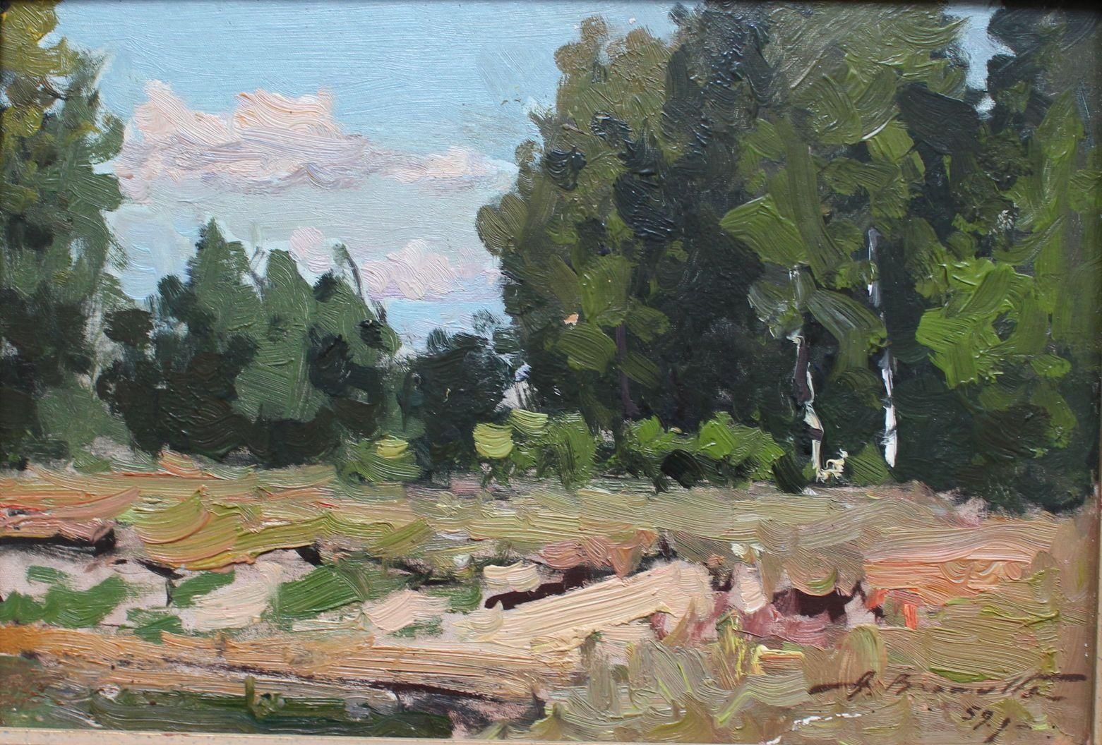 Alfejs Bromults Afternoon. 1959. Cardboard/Oil, 19x27.5 Cm1959