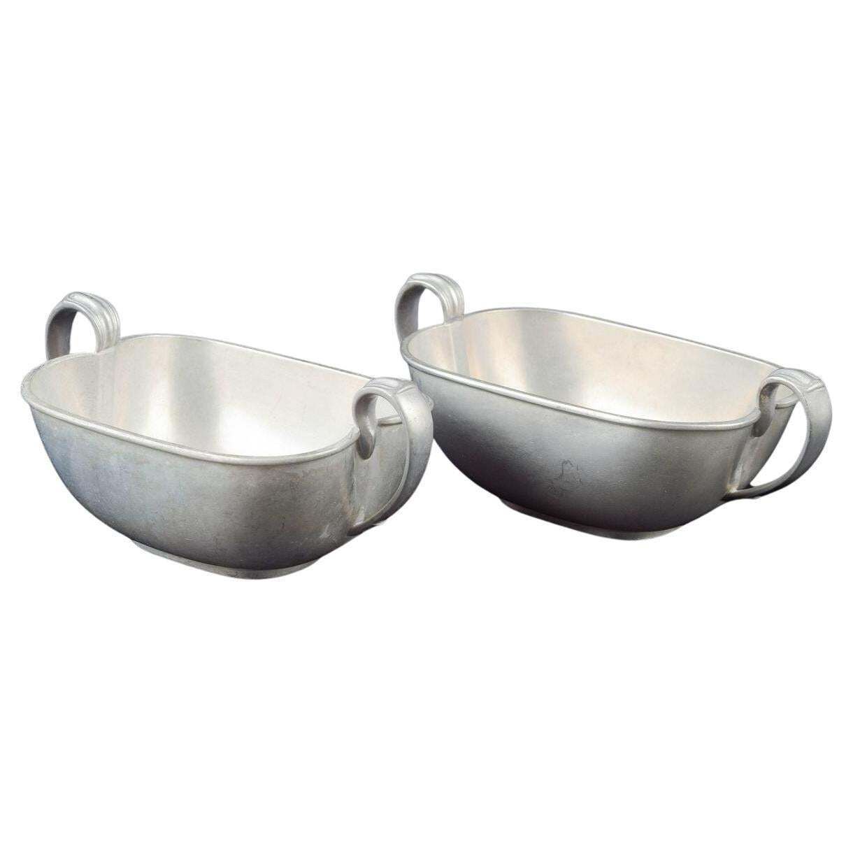 Just Andersen. A Pair Of Pewter Bowls With Double Handles. 1930s/40s