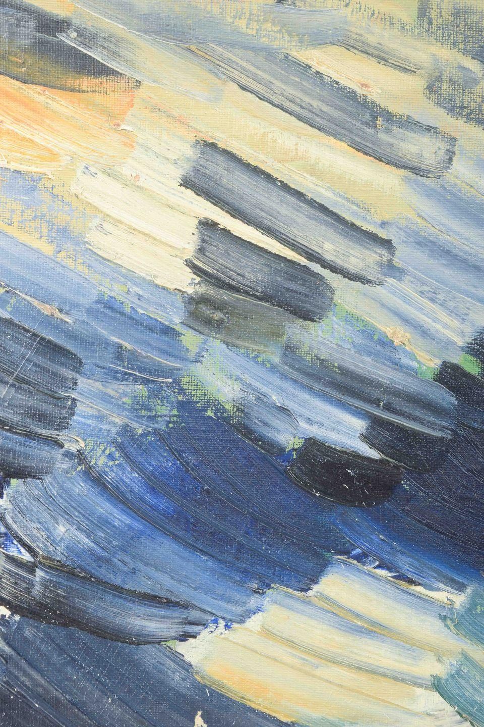 Scandinavian Artist. Oil On Board. Abstract Composition. 20th C. photo for sale