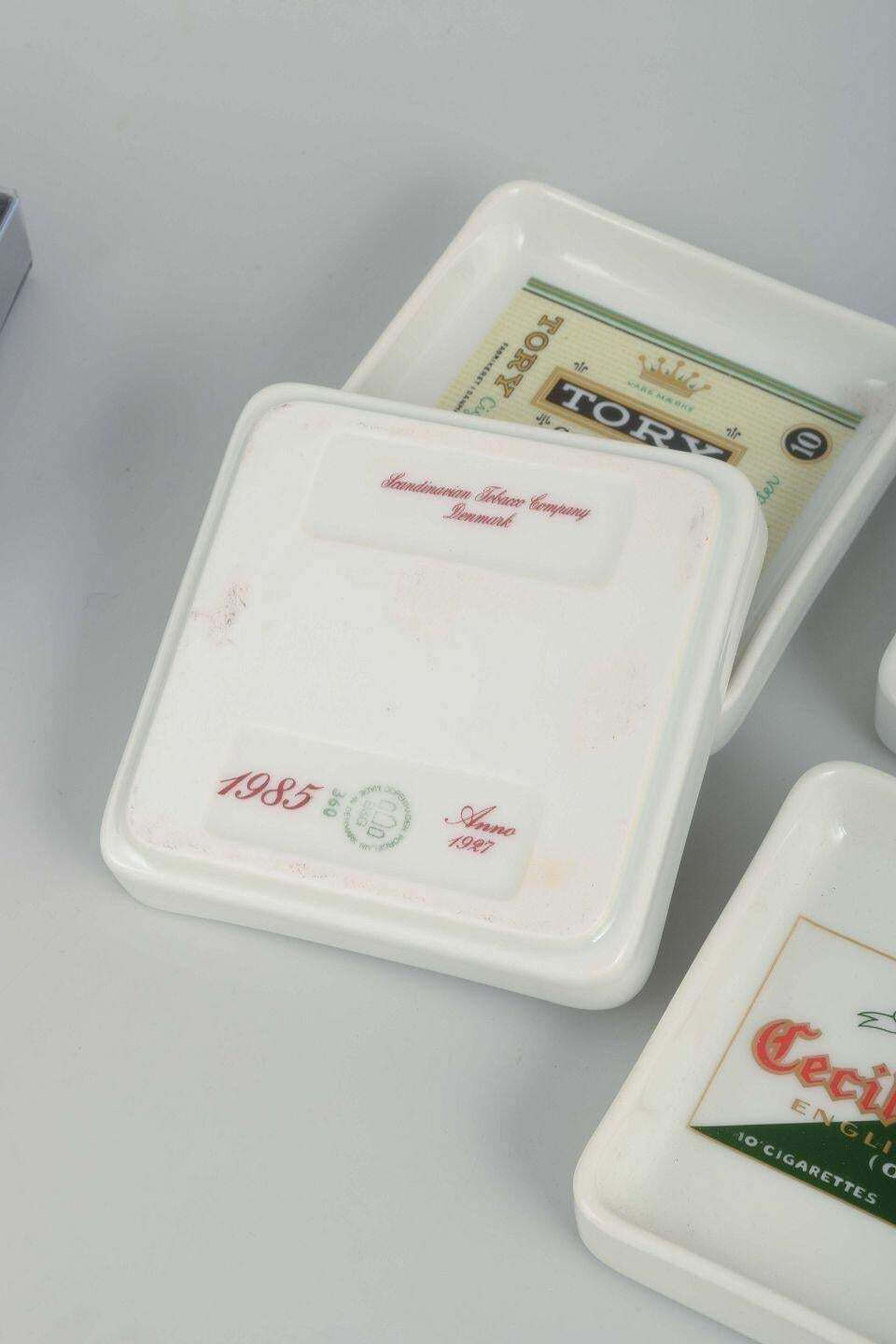 Bing & Grøndahl. Set Of Four Square Porcelain Ashtrays. Denmark, 1980s photo Home Decor
