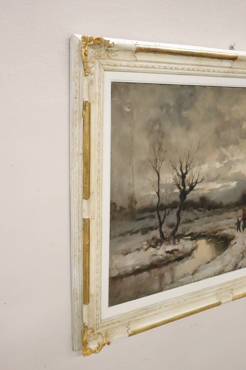 Winter Landscape, Oil Painting On Canvas, Early 20th Century, Framed photo 2432.0