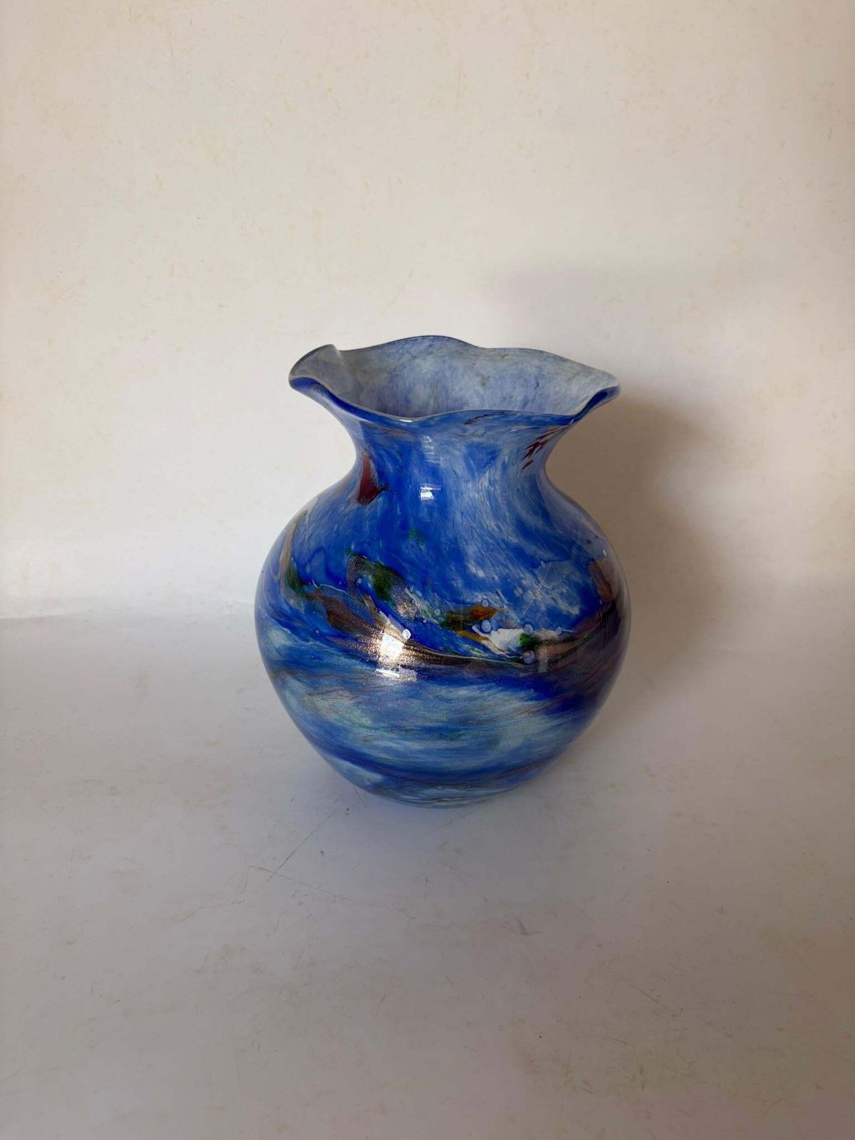 Blue Vase In Italian Glass, 1970, Italy photo buy