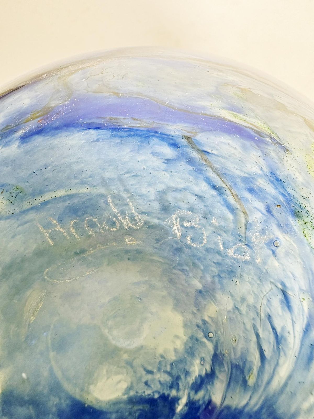 photo for sale Blue Vase In Italian Glass, 1970, Italy