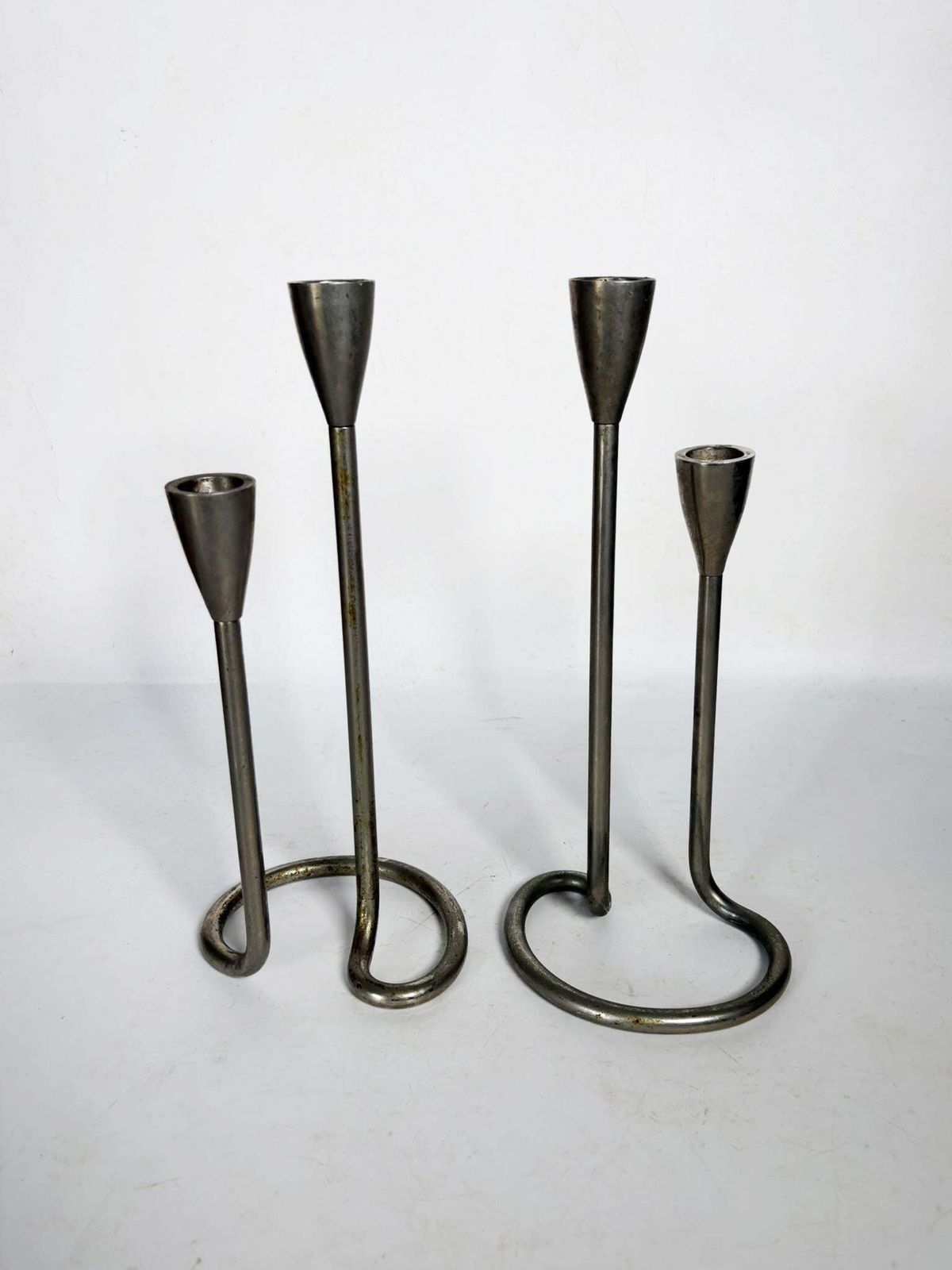 Pair Of Scandinavian Metal Candlesticks, 1960 photo buy