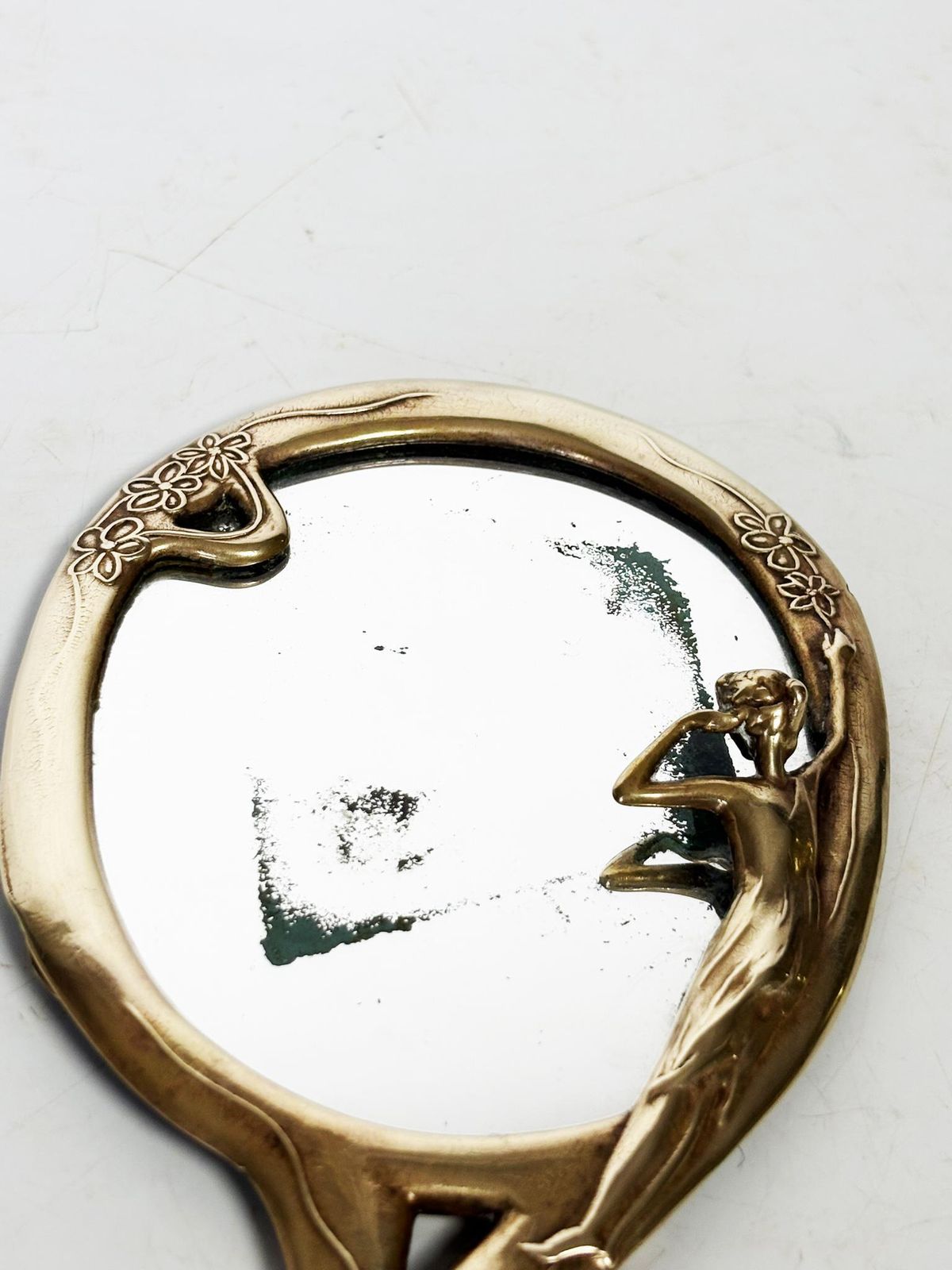 Art Deco Style Hand Mirror, 20th Century, France photo vintage