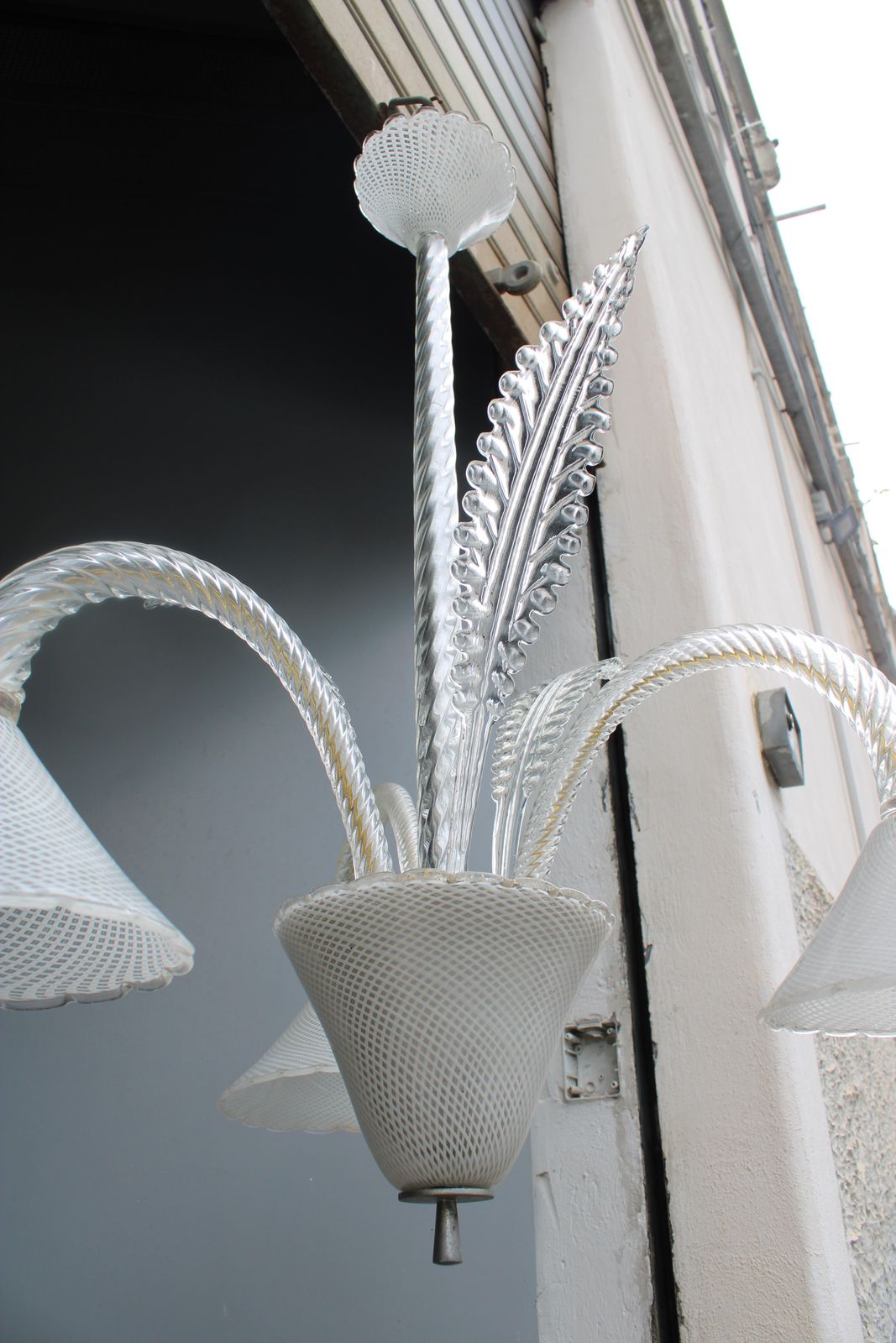Venini Reticello 1940 Italian Murano Glass Chandelier photo furniture