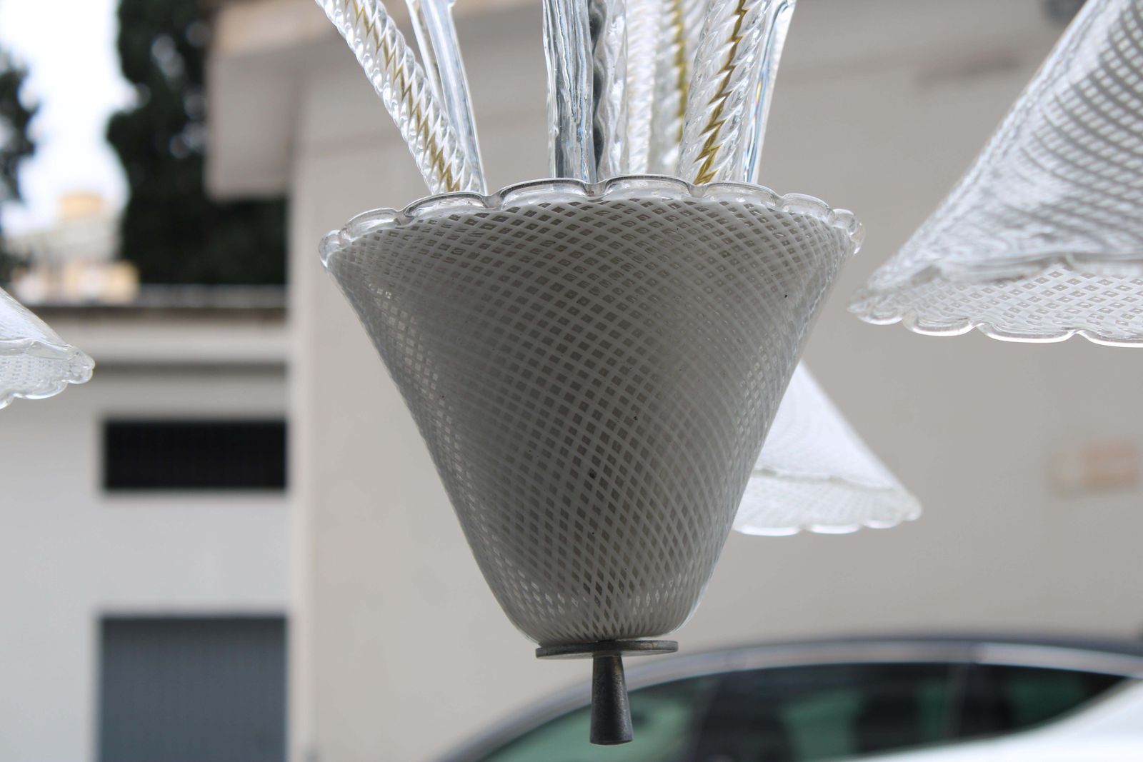 photo buy Venini Reticello 1940 Italian Murano Glass Chandelier