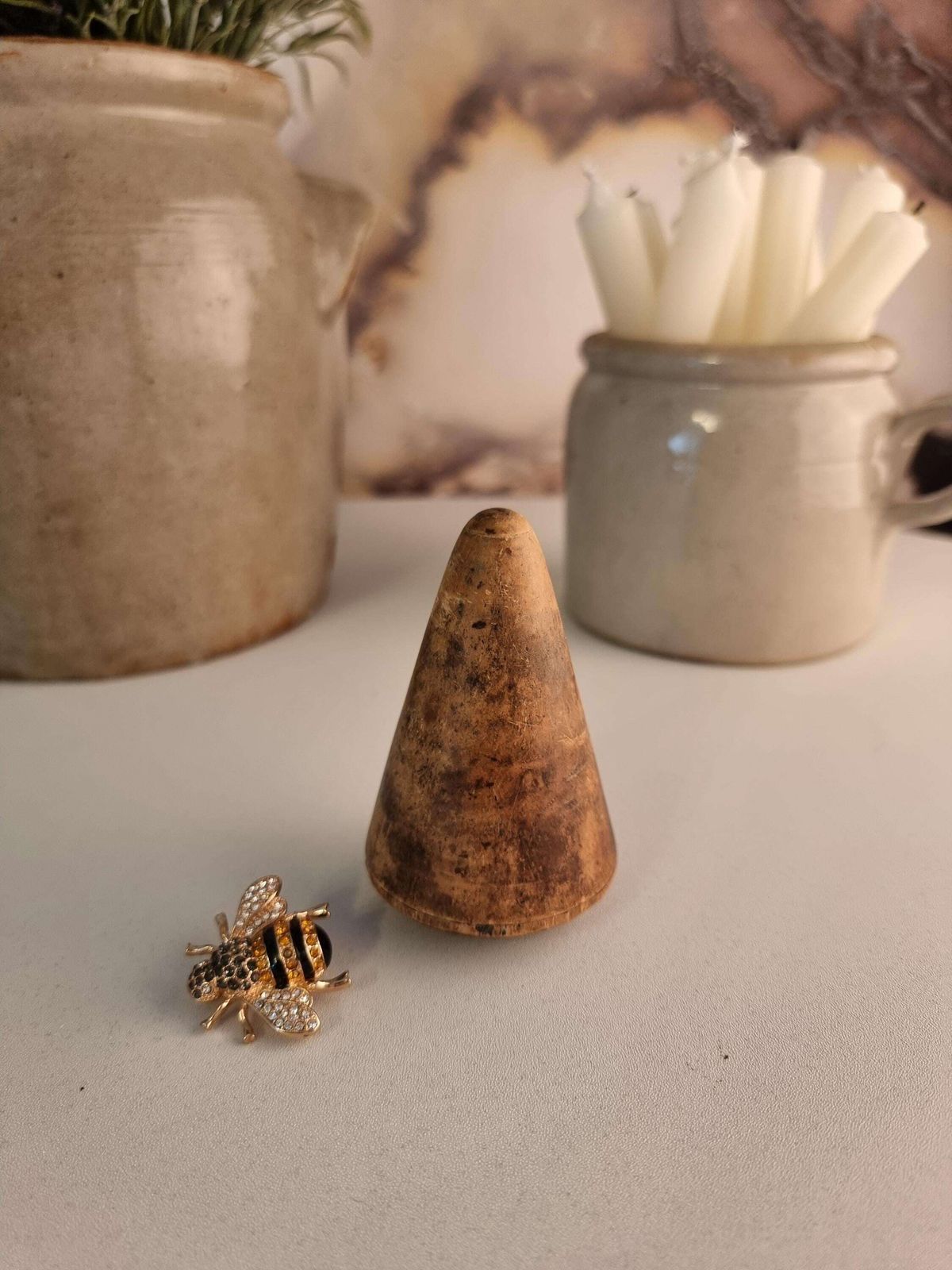 Antique Wooden Conical Pestle   French Apothecary Decor photo for sale