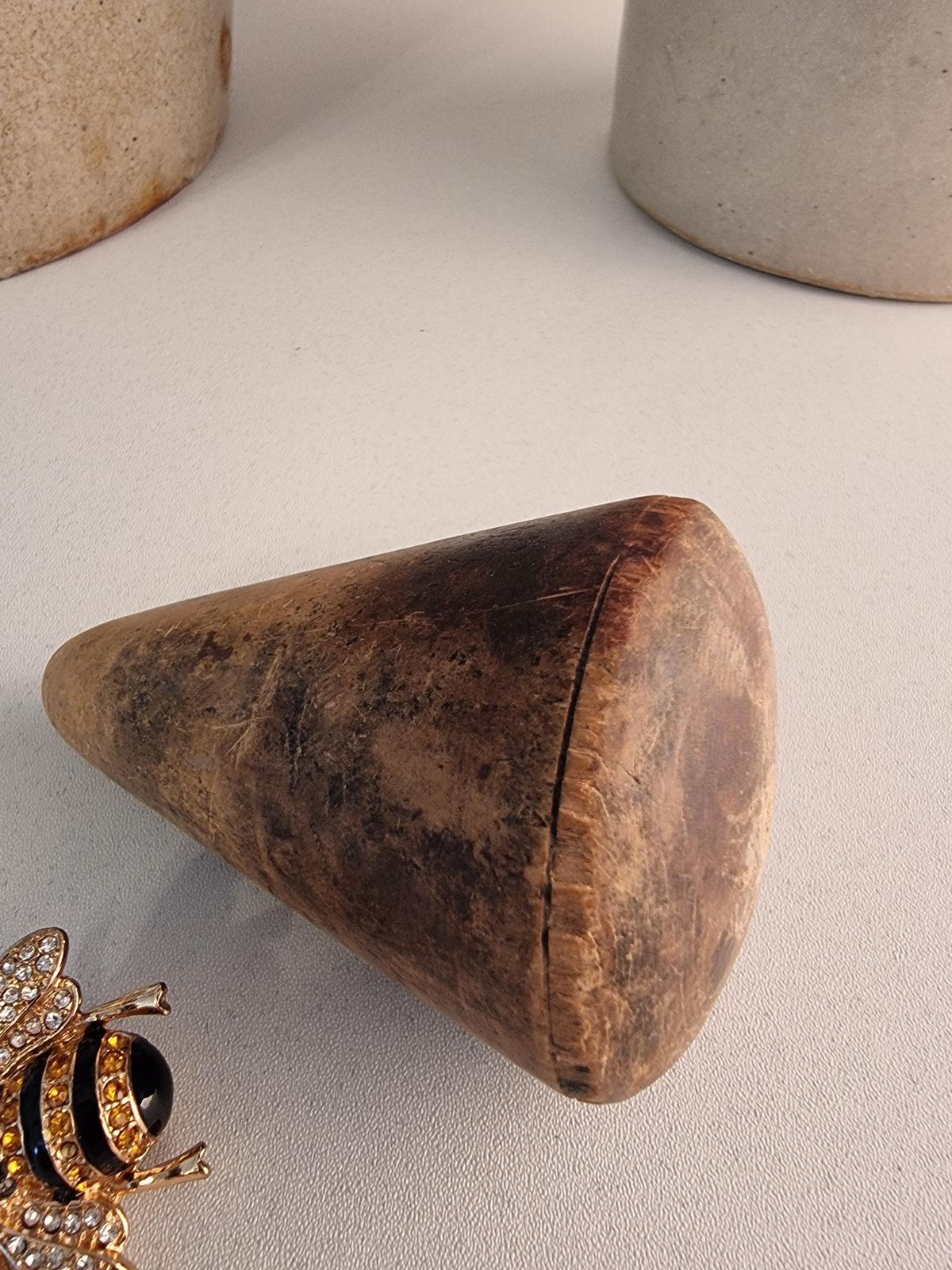 Antique Wooden Conical Pestle   French Apothecary Decor photo buy