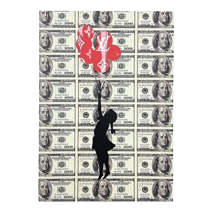 Death Nyc — Flying Balloon Girl Louis Vuitton & Dollar Motif, Limited Edition Print