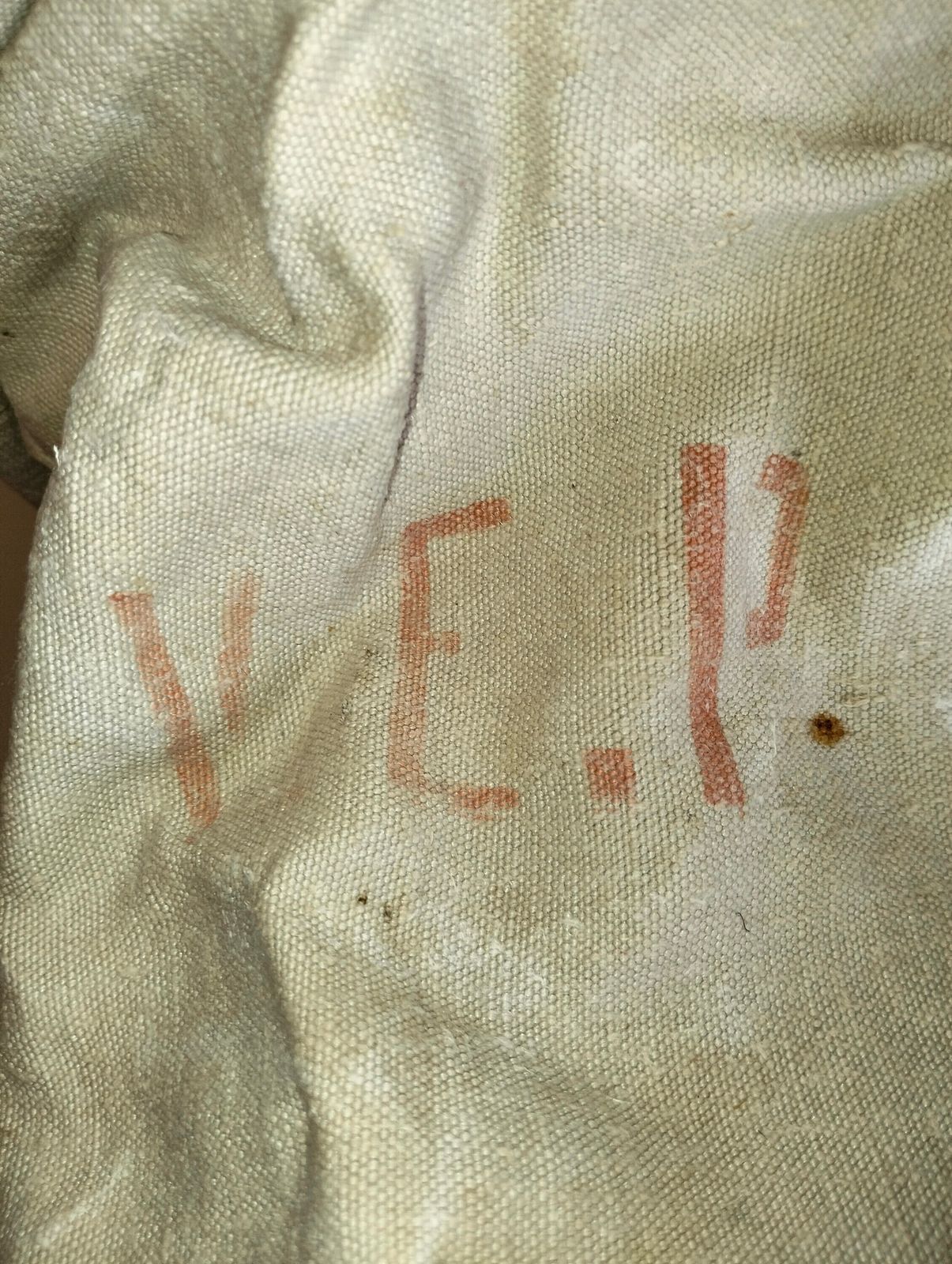 Antique French Linen Fire Bucket | Ww2 Era Water Bag, Rustic Decor photo buy