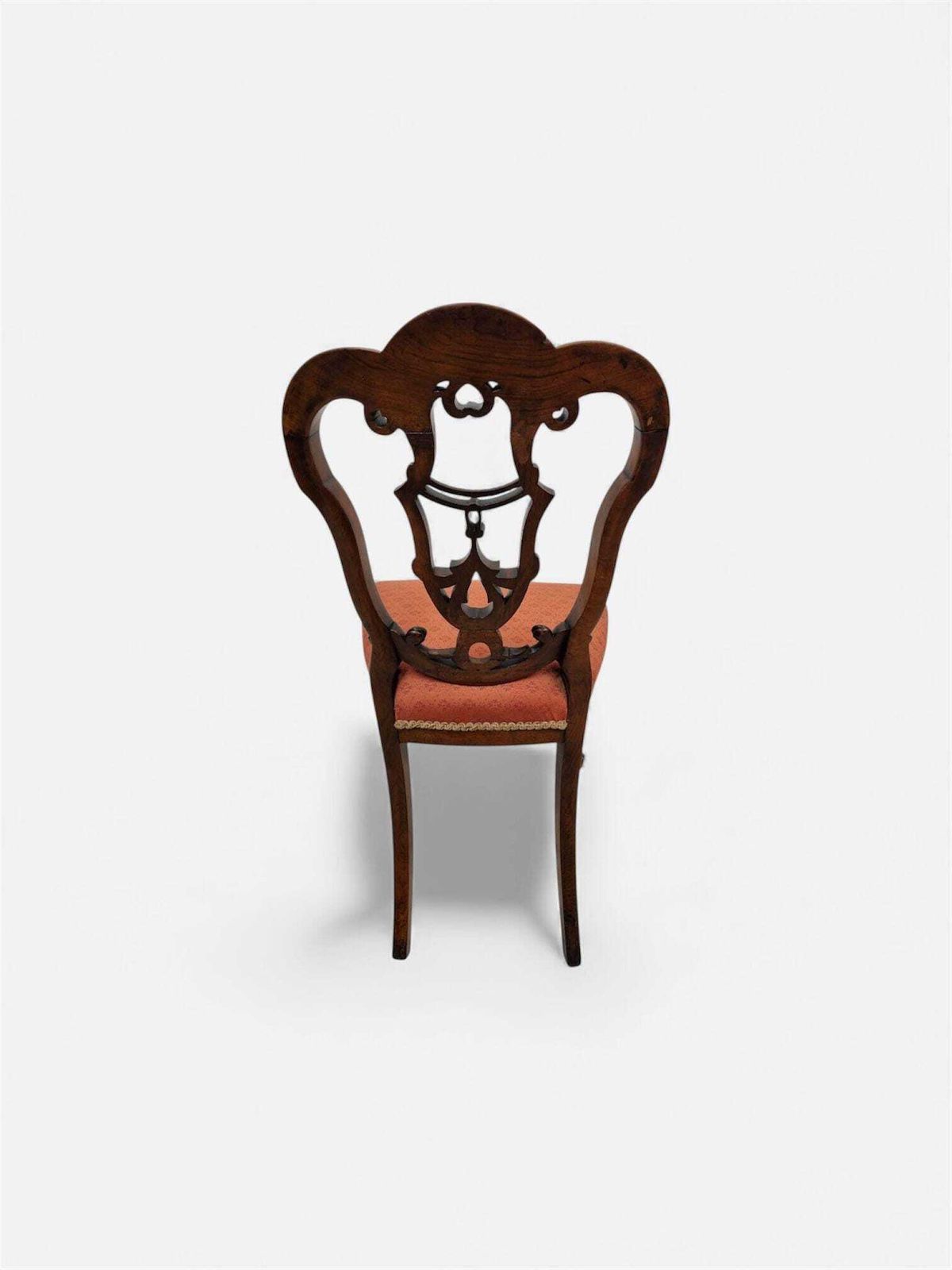 Antique Walnut Side Chair / C.1890 / Pierced Splat Back photo furniture