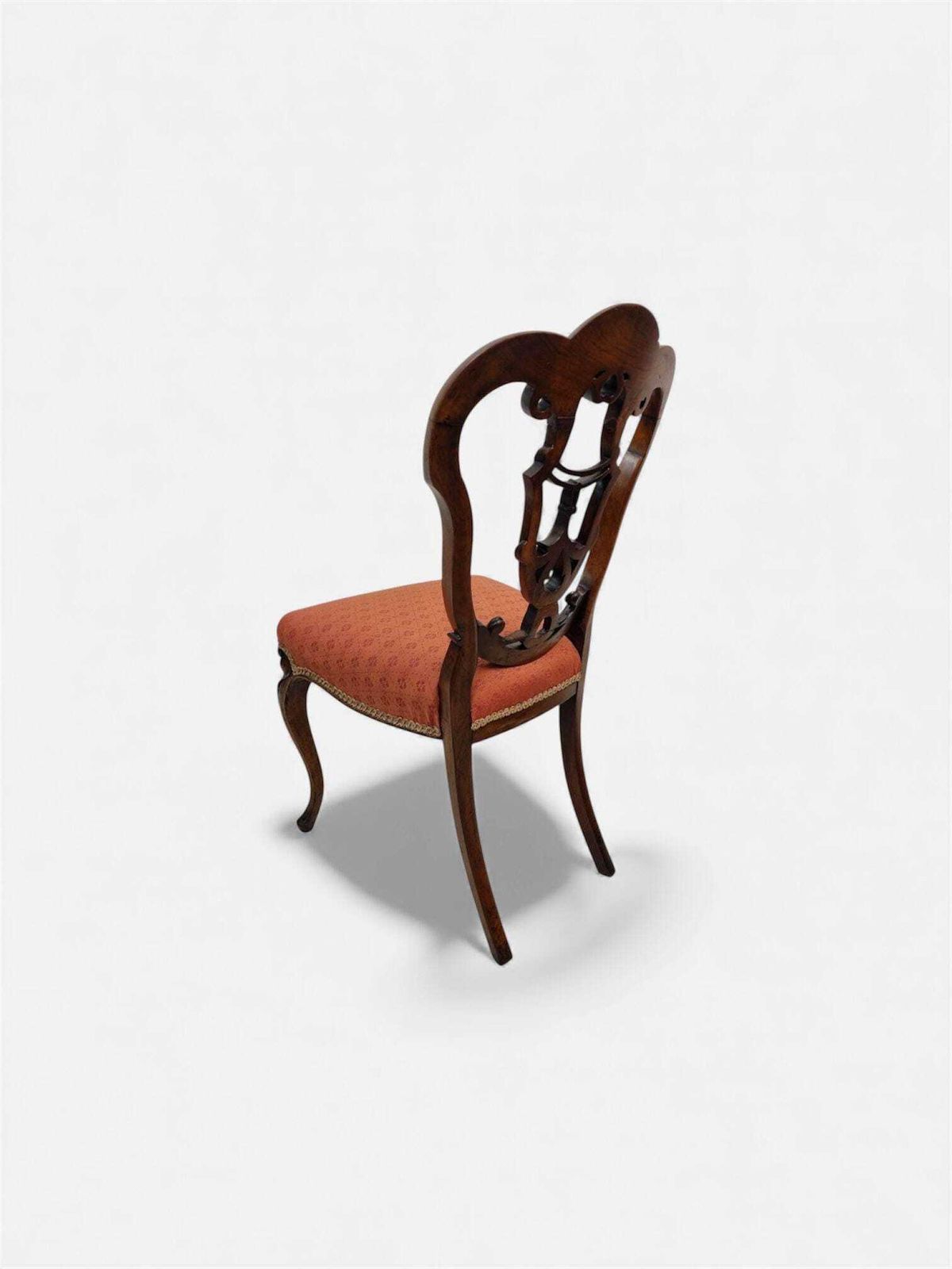 Antique Walnut Side Chair / C.1890 / Pierced Splat Back photo vinterior