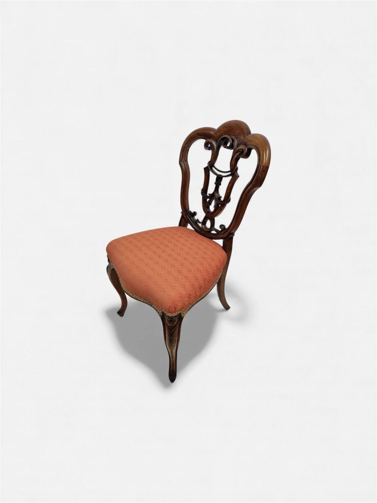 Antique Walnut Side Chair / C.1890 / Pierced Splat Back photo buy