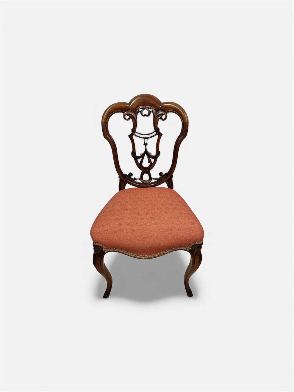 photo for sale Antique Walnut Side Chair / C.1890 / Pierced Splat Back