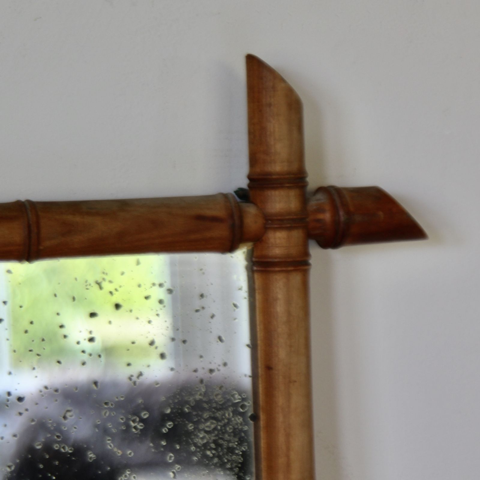 1920s French Faux Bamboo Mirror photo Home Decor