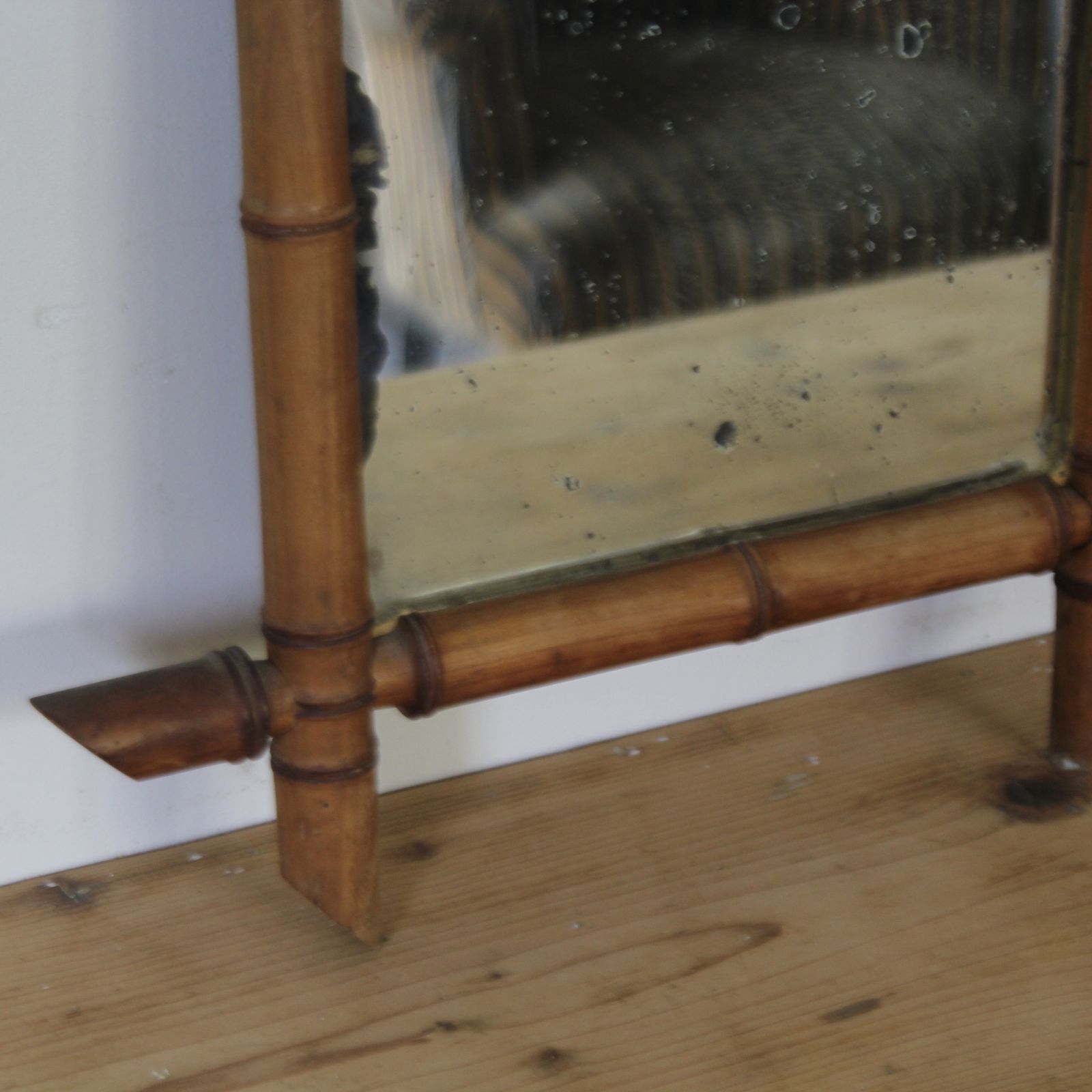 1920s French Faux Bamboo Mirror photo 115.0