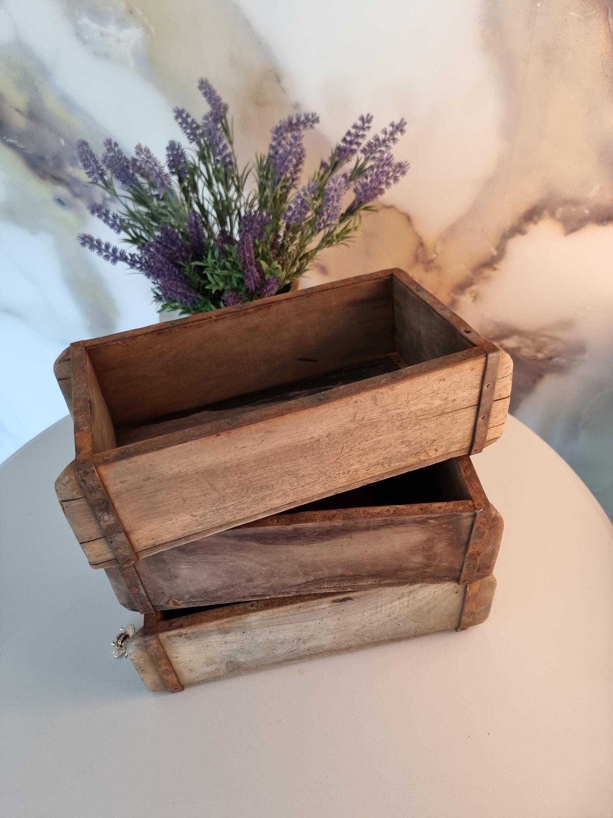 Antique Wooden Brick Mold, Rustic Farmhouse Home Decor, Planter