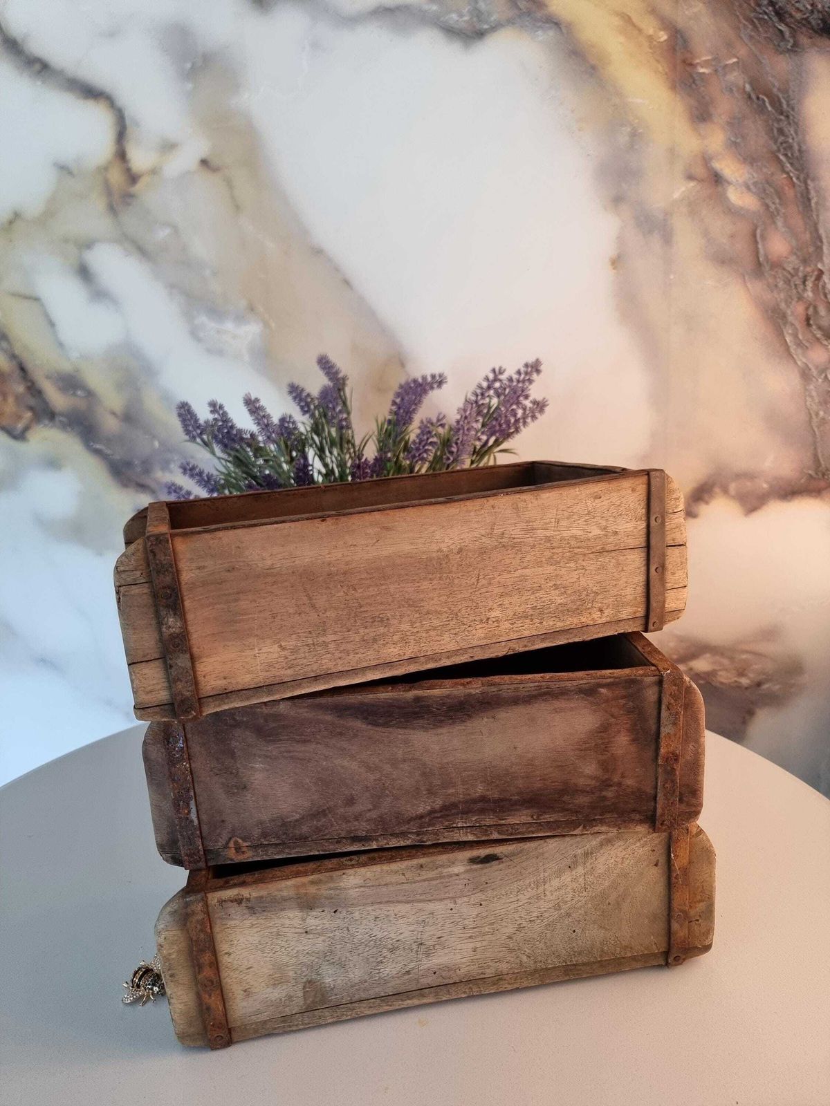 photo for sale Antique Wooden Brick Mold, Rustic Farmhouse Home Decor, Planter