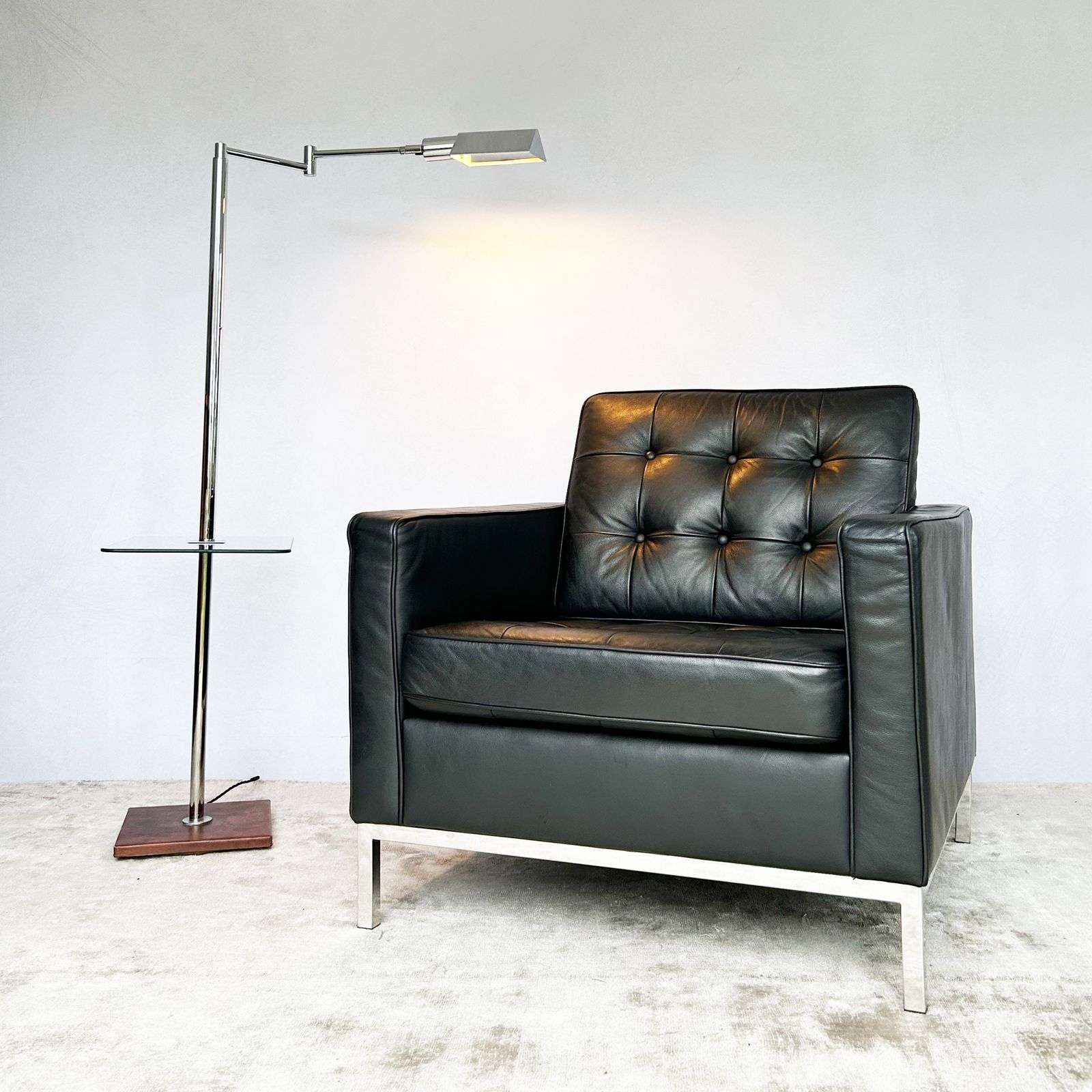 Koch & Lowy Chrome Floor Lamp photo vintage