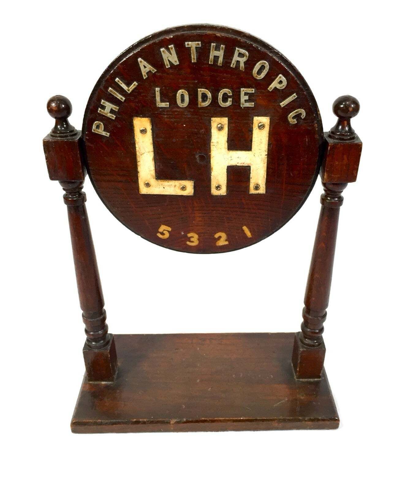 Antique Masonic Liberty Hall & Strict Lodge Rotating Sign Philanthropic Lodge photo 79.0