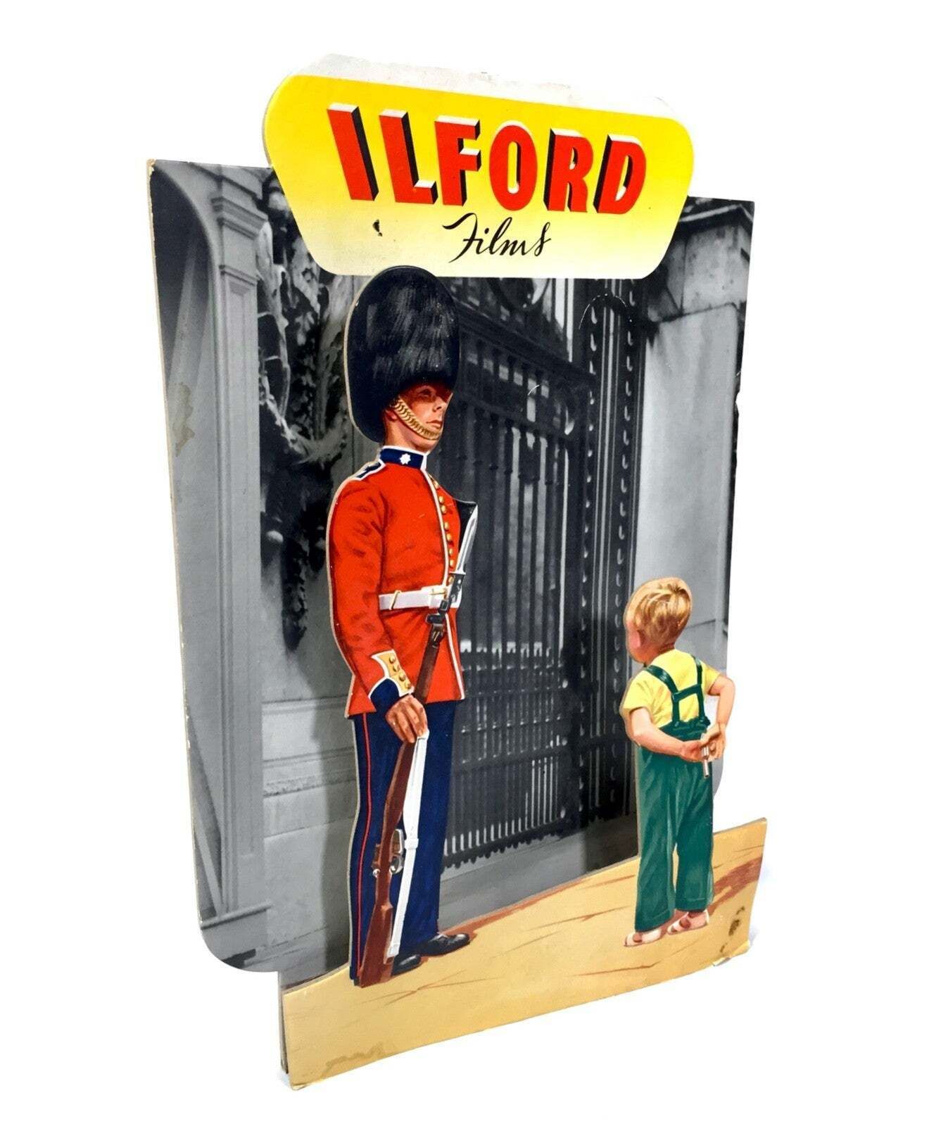 Antique Advertising Shop Display Promotional Showcard Ilford Camera Films Sign