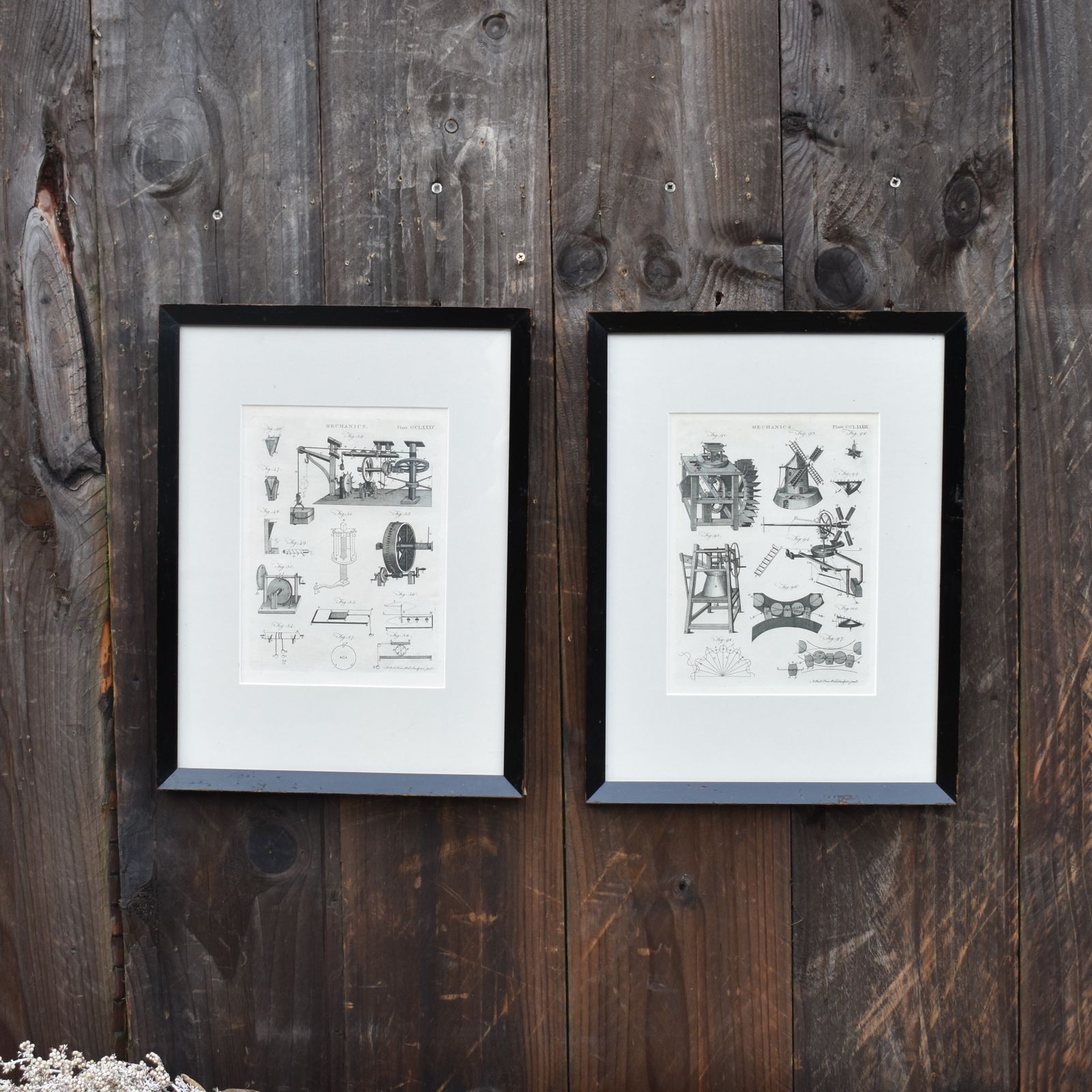 Antique 1797 Andrew Bell Mechanics Milling Black & White Engravings Plates Pair photo furniture