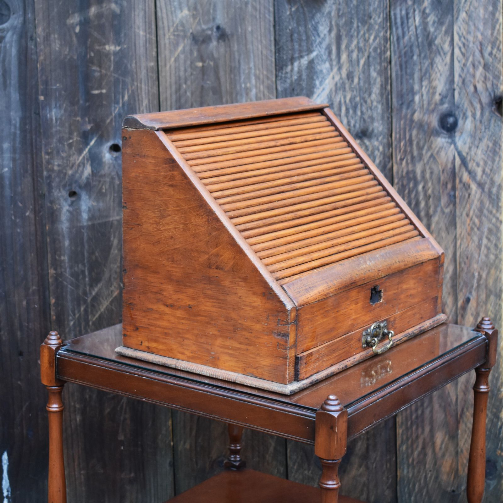Antique Victorian Fine Oak Perpetual Calendar Tambour Travel Stationery Cabinet photo vinterior