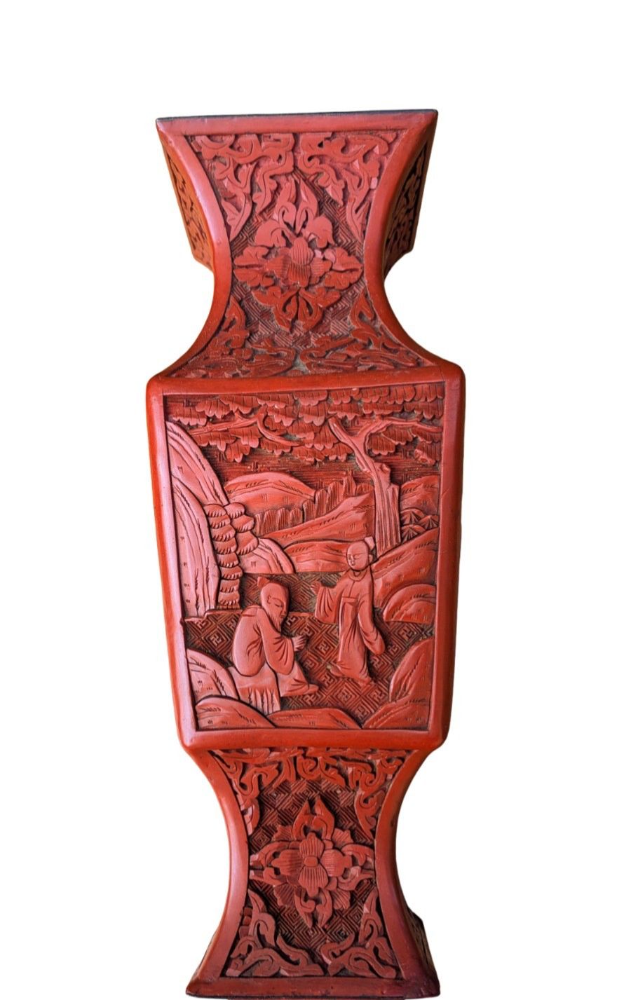 photo furniture Pair Of Chinese Cinnabar Lacquer Vases 19th Century