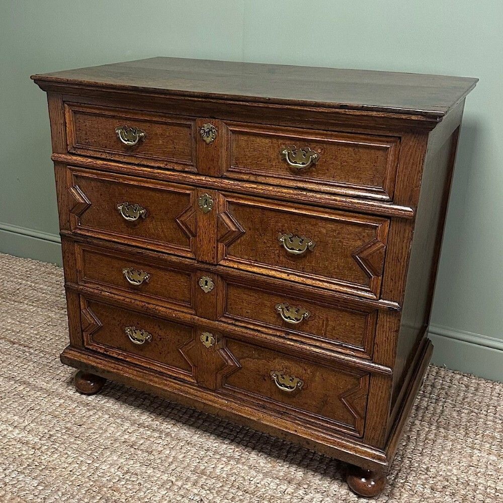 Stunning Early 18th Century Georgian Chest Of Drawers photo vintage