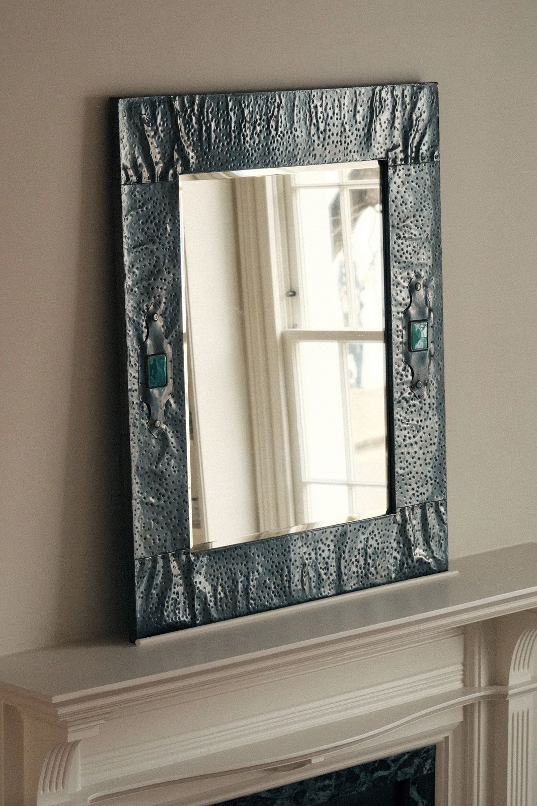 Large Arts & Crafts Mirror In The Style Of Tiffany & Co