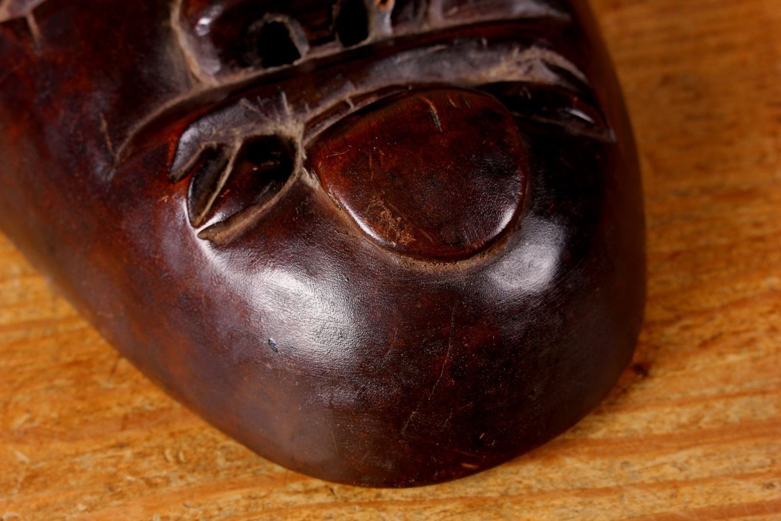 Antique Himalayan Demon Mask. 19th Century Nepalese Tibetan Wood Mask. photo 780.0