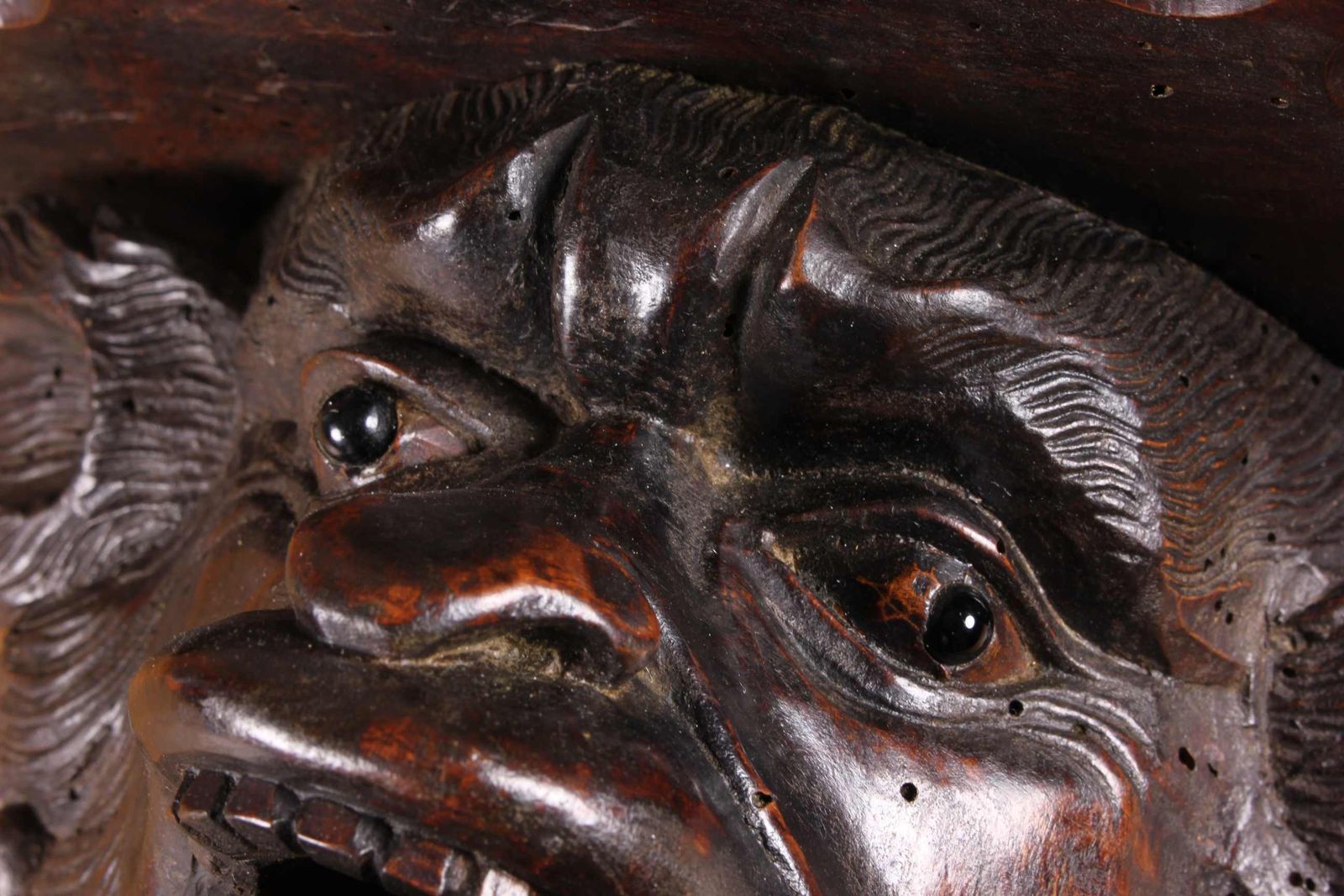 Antique Grotesque Face Wall Shelf. 19th Century Wood Demon Pipe Rack. photo buy