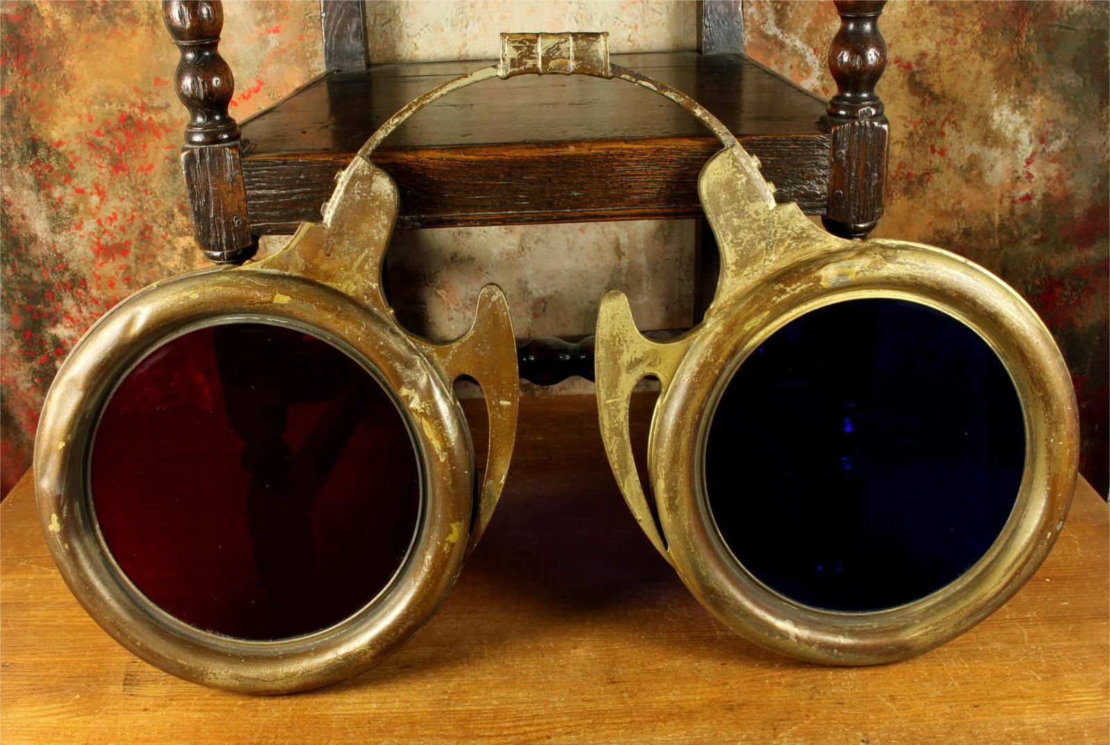 Large Antique Optician's Shop Sign. Optometrist Spectacles Glasses.