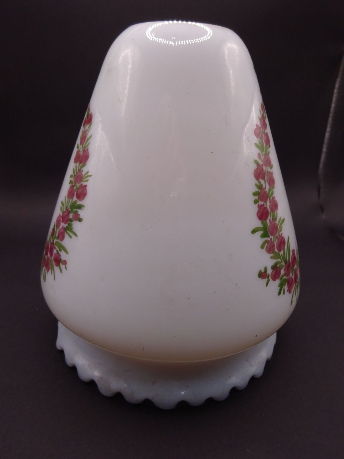 photo furniture Late 1800s Early 1900s Reclaimed Floral Opal Glass Sconce Shade E27 5"