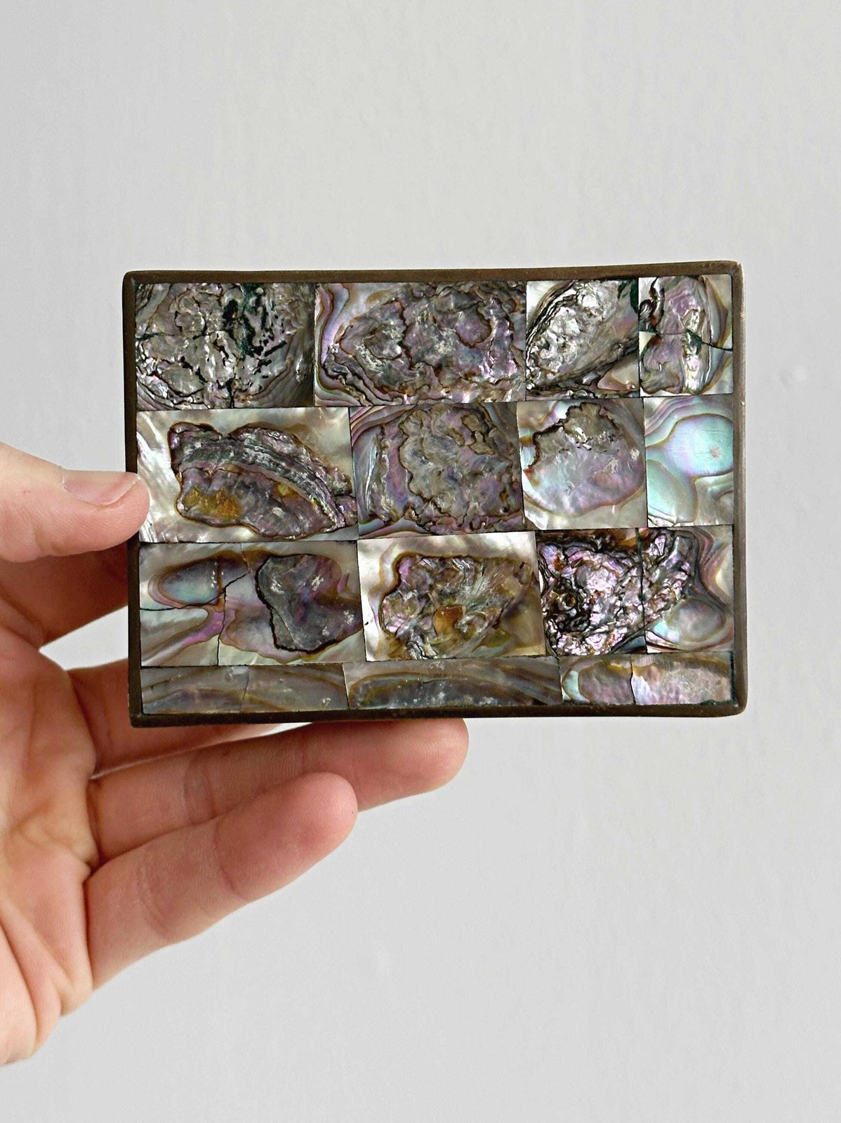 Small Decorative Mother Of Pearl And Metal Box, A Precious Case For Jewelry Or Small Items, A Refined Piece With Artisanal Charm, A Gift Idea photo buy