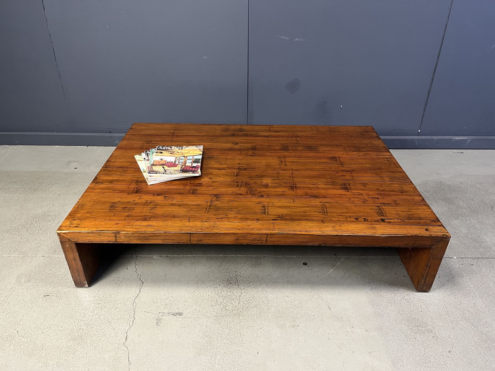 Large Coffee Table In Bamboo Attributed To Axel Vervoordt, 1980s photo Furniture