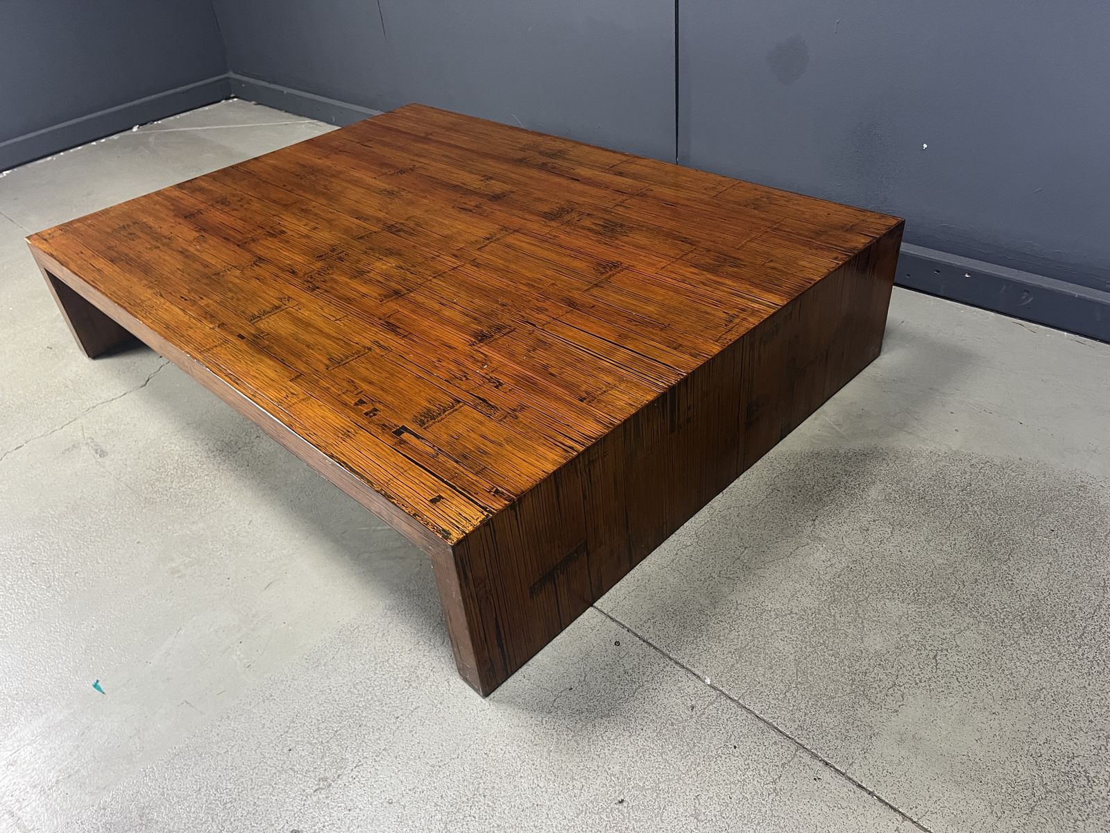 Large Coffee Table In Bamboo Attributed To Axel Vervoordt, 1980s photo vintage